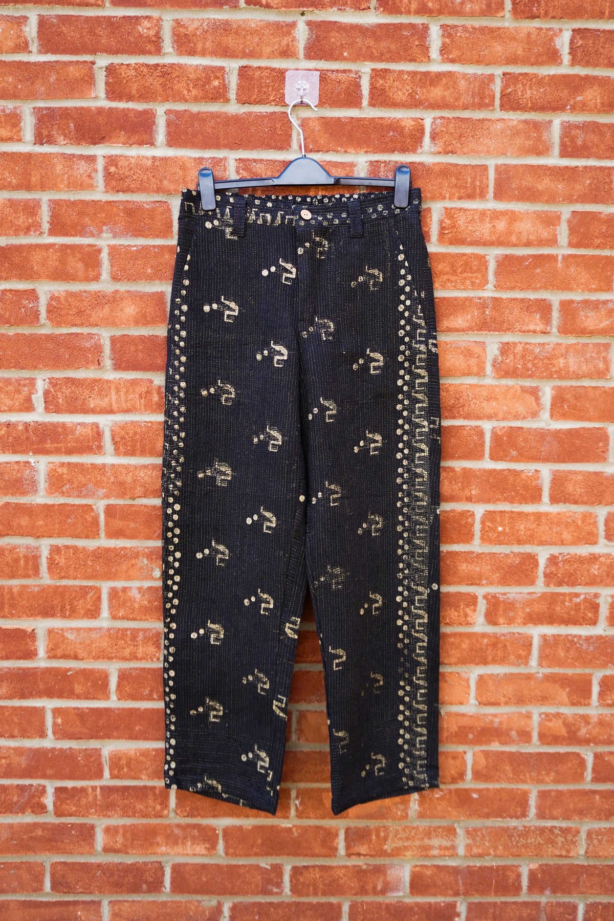 Indigo & Gold Kantha Trousers No. XXVII — One of One
