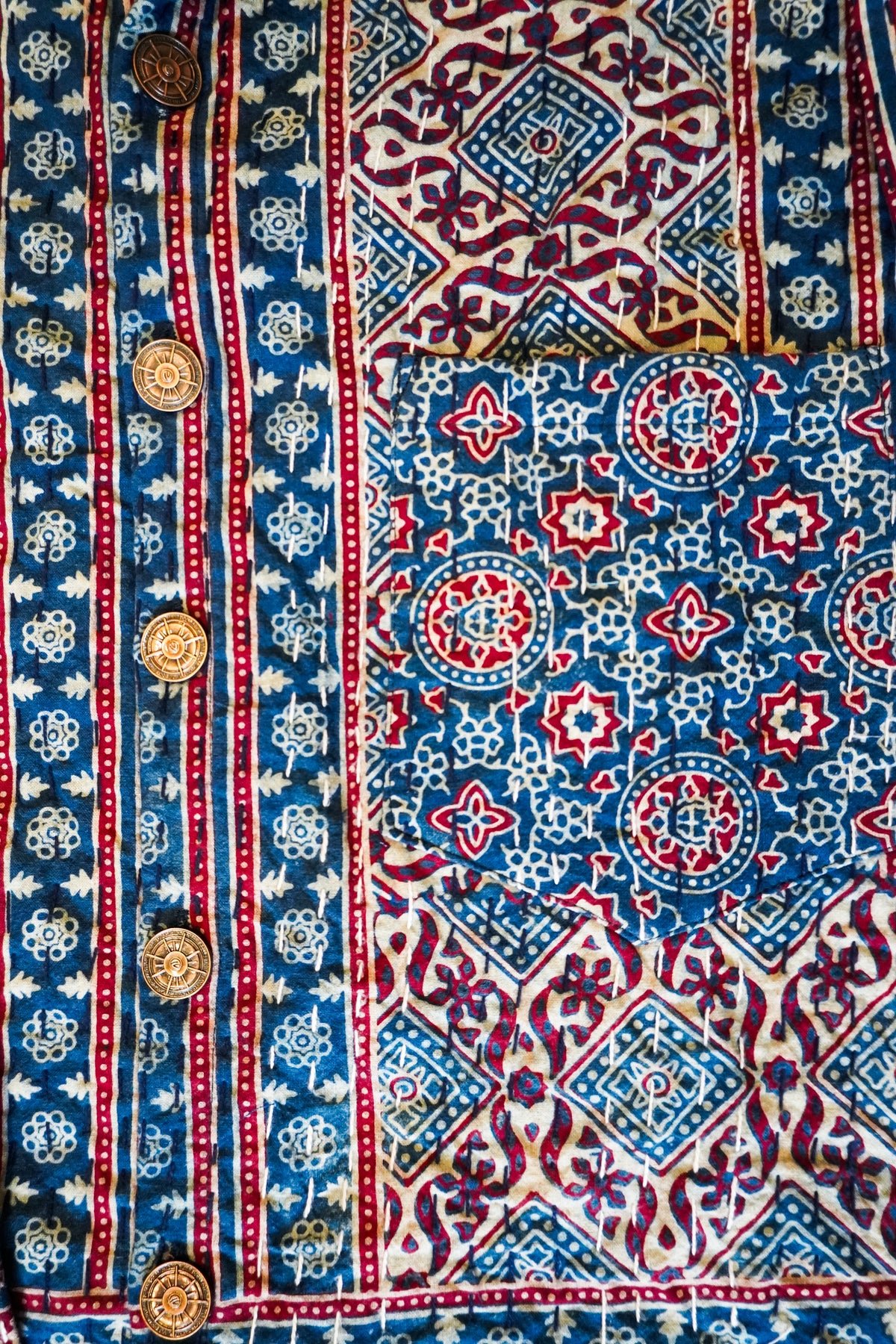 Copper & Indigo - Ajrakh Kantha Shirt
