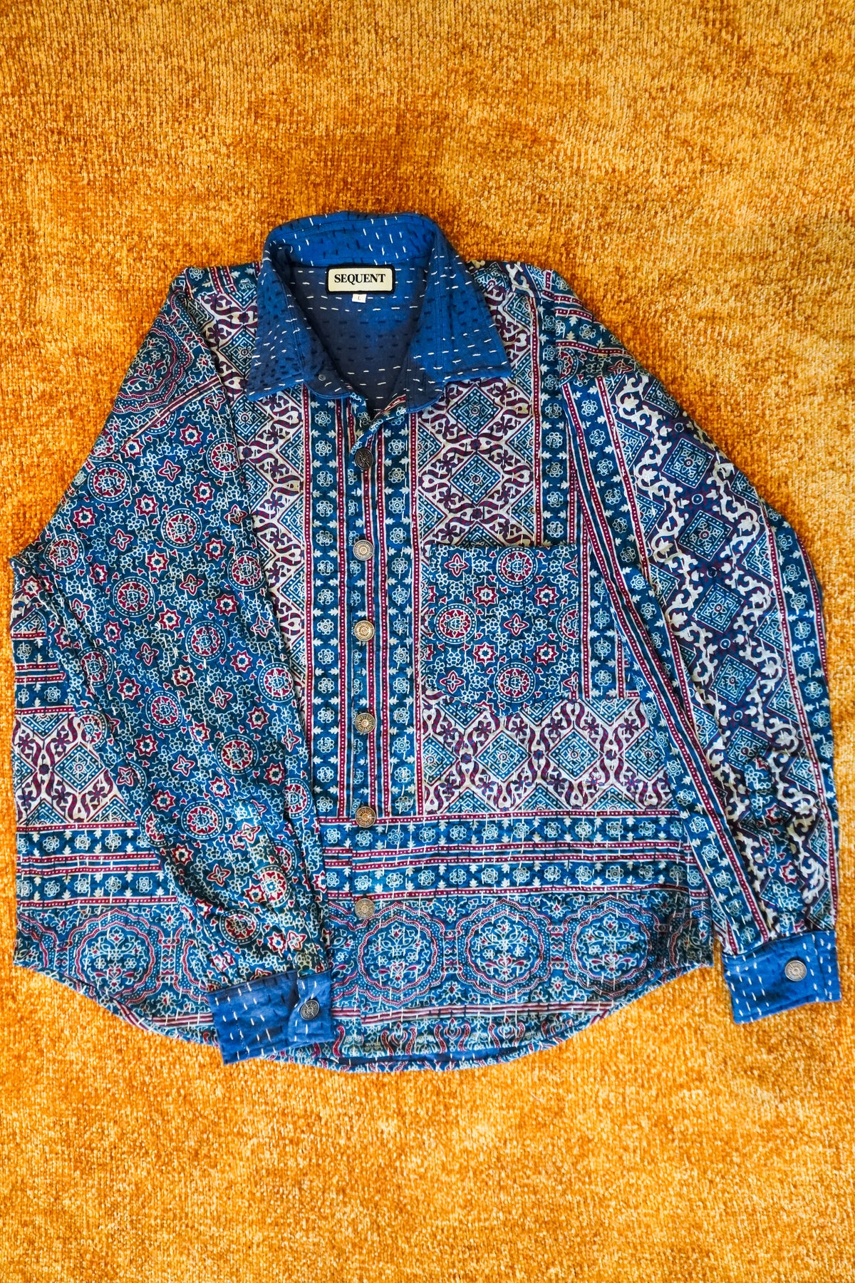 Copper & Indigo - Ajrakh Kantha Shirt