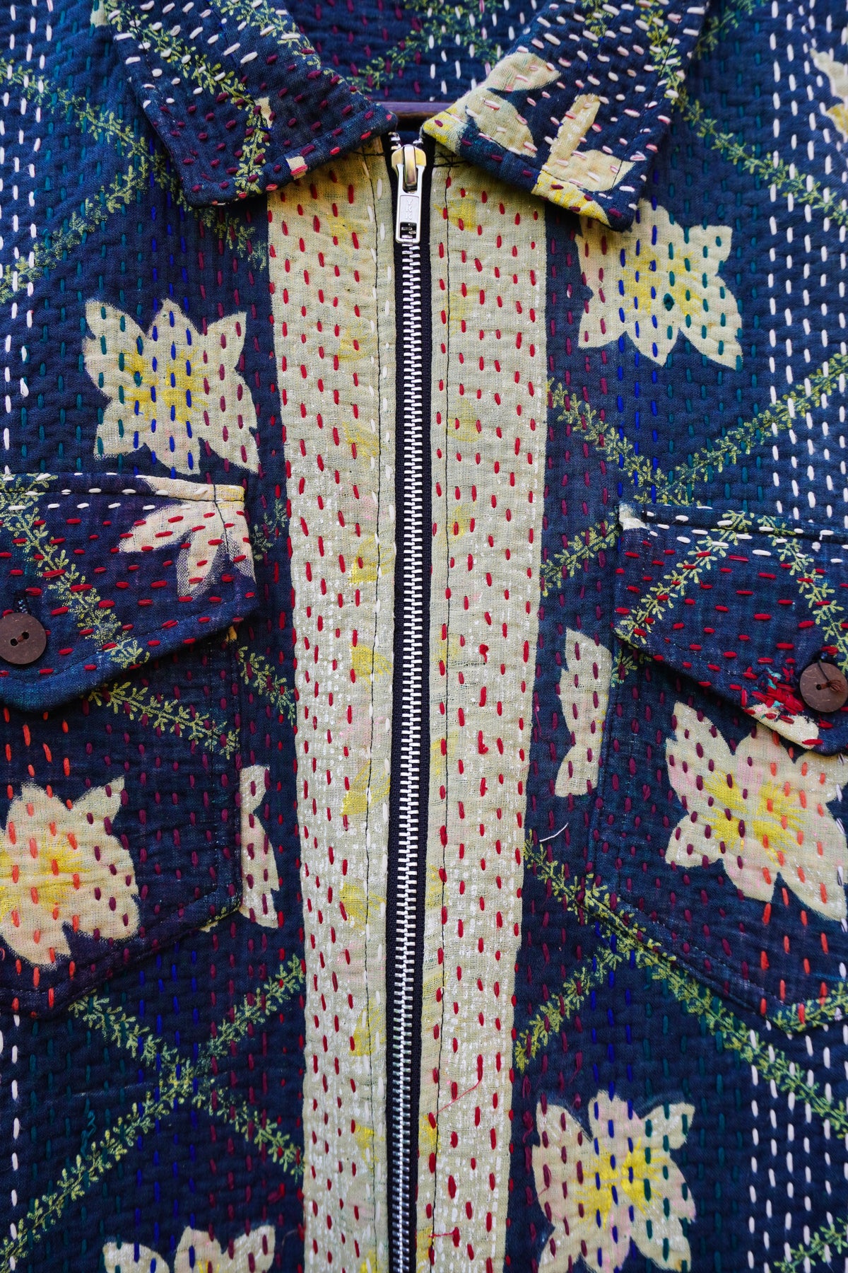 The Midnight Bloom Kantha Jacket No. LXVI — One of One