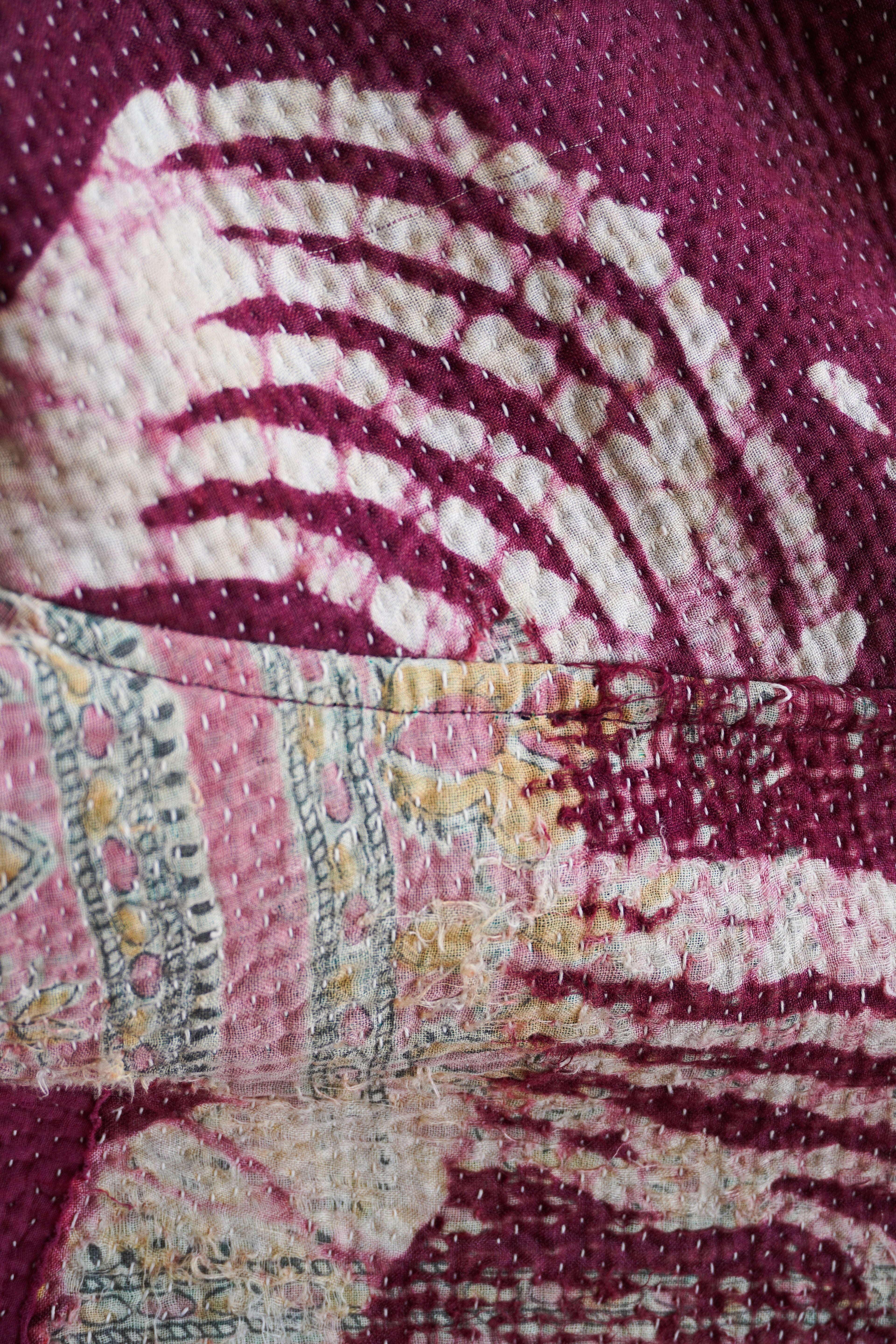 Burgundy Kantha Jacket No. VII — One of One