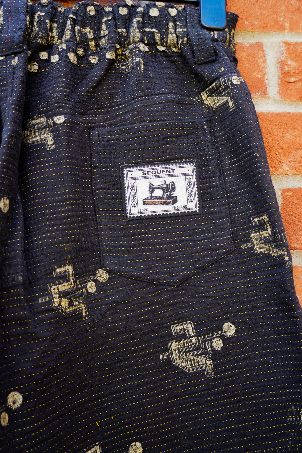 Indigo & Gold Kantha Trousers No. XXVII — One of One