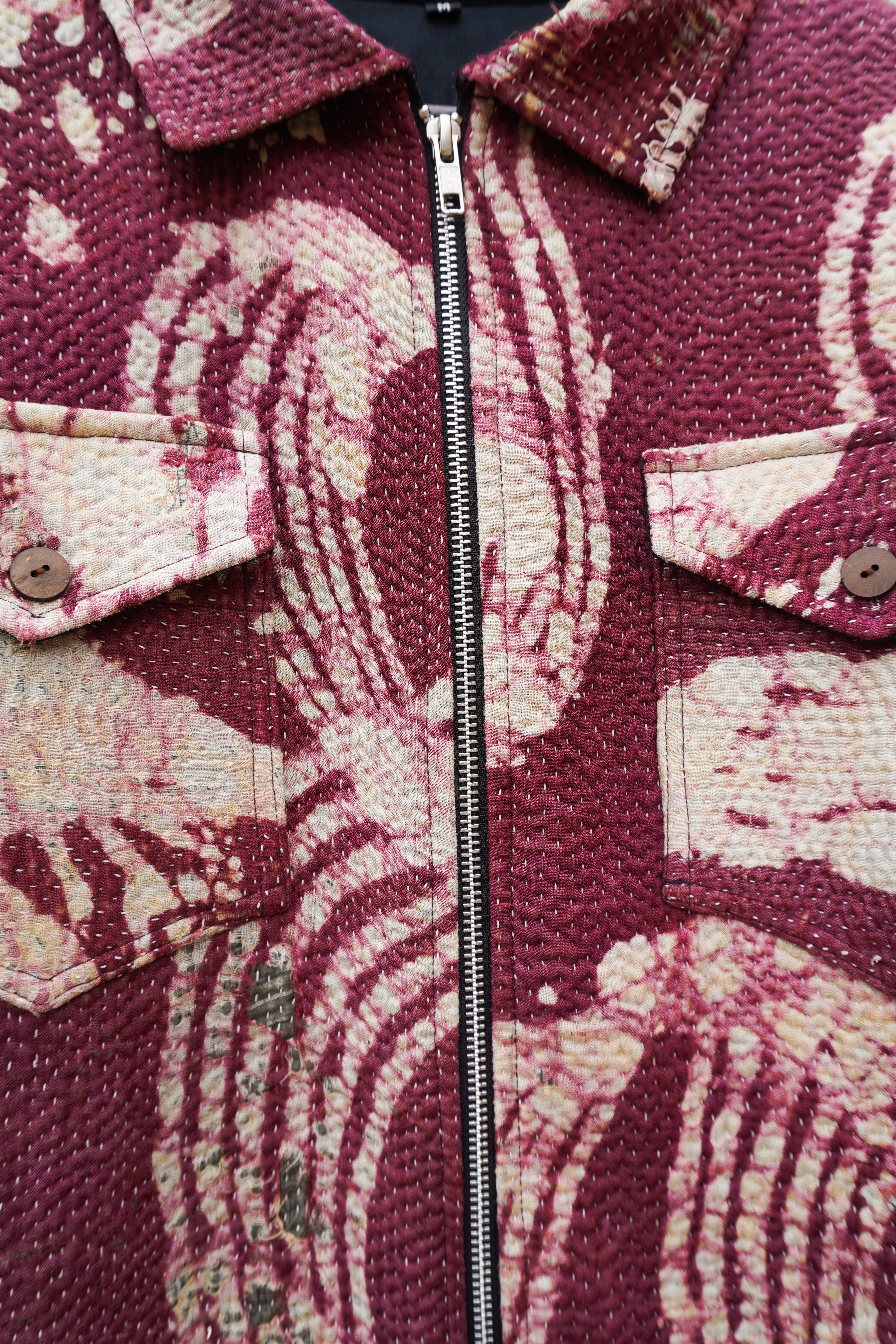 Burgundy Kantha Jacket No. VII — One of One