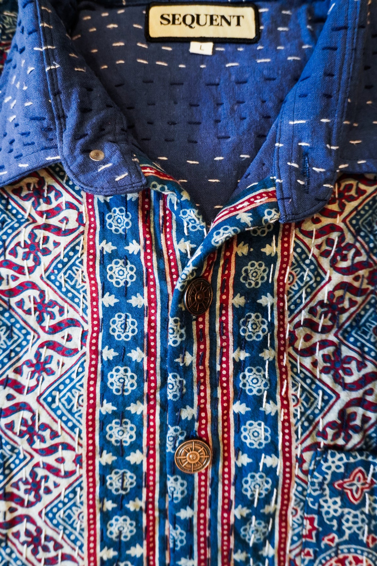 Copper & Indigo - Ajrakh Kantha Shirt