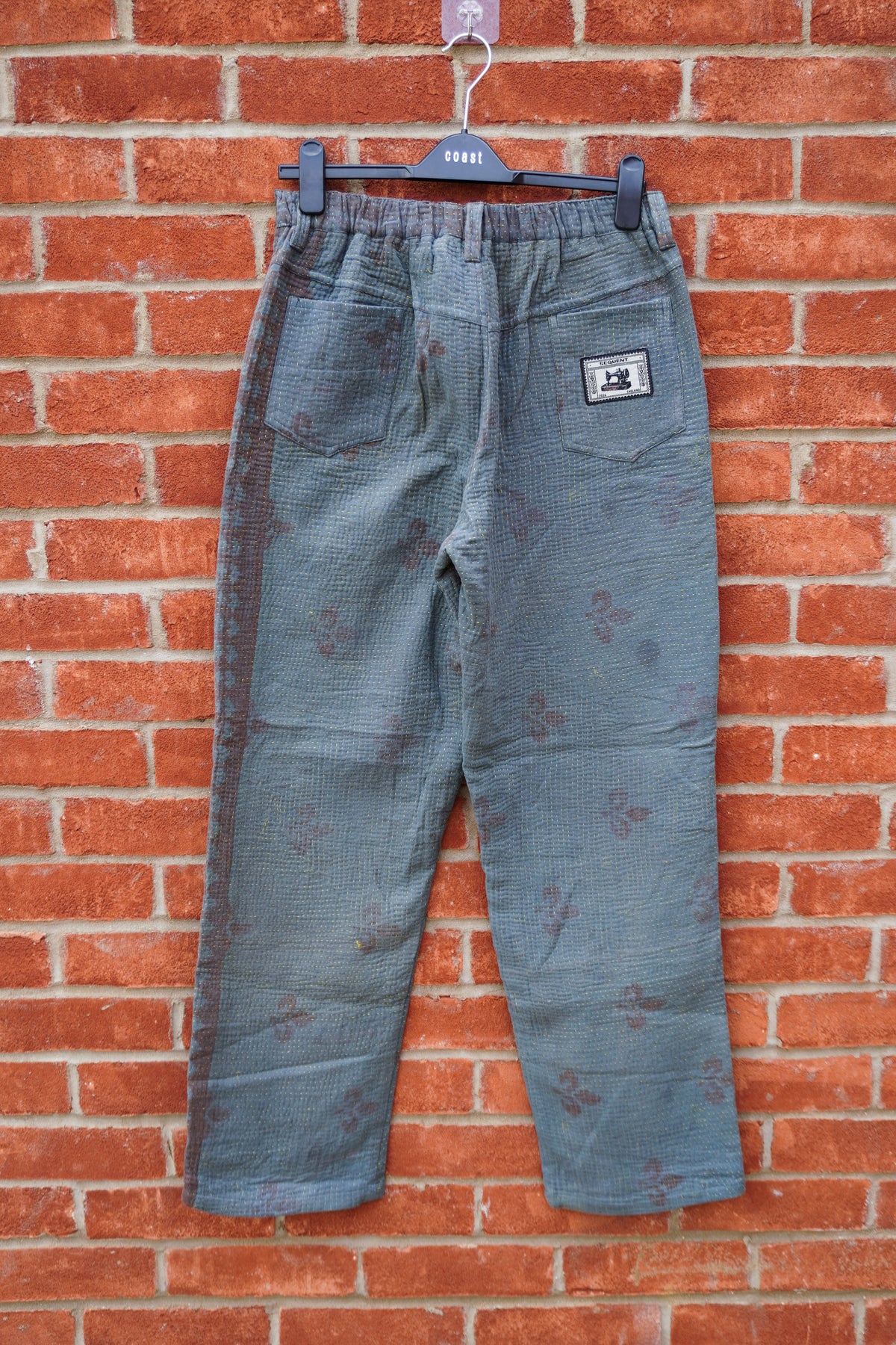 Sage Block Print Kantha Trousers No. XXXIII — One of One