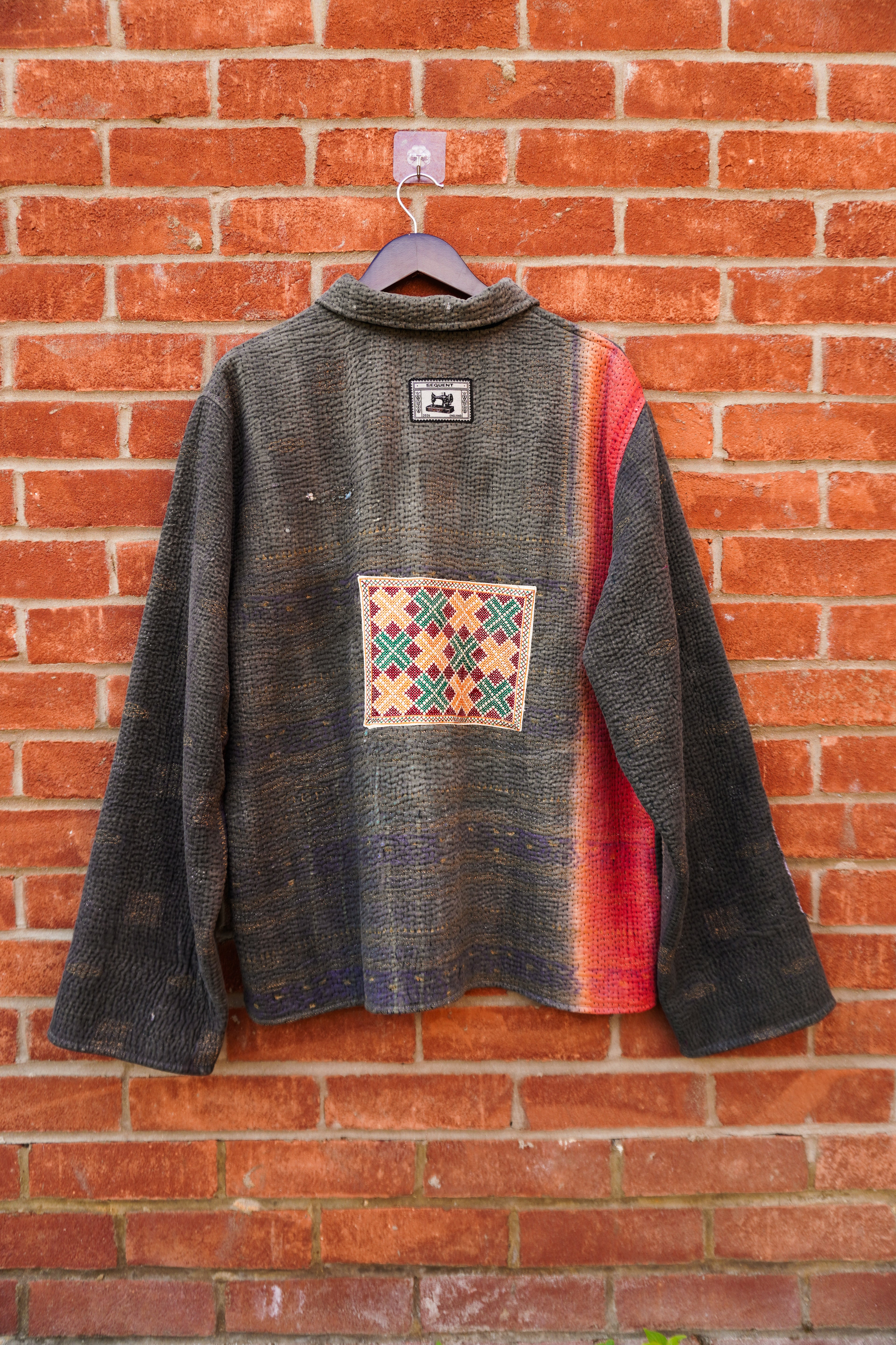 Muted Grey Kantha Jacket No. L — One of One