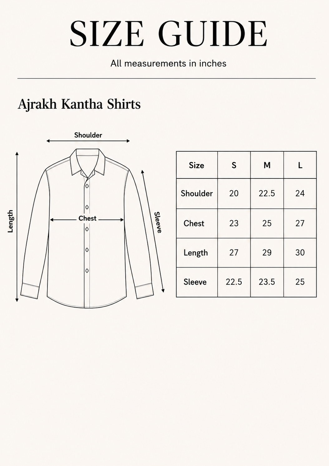 Size chart