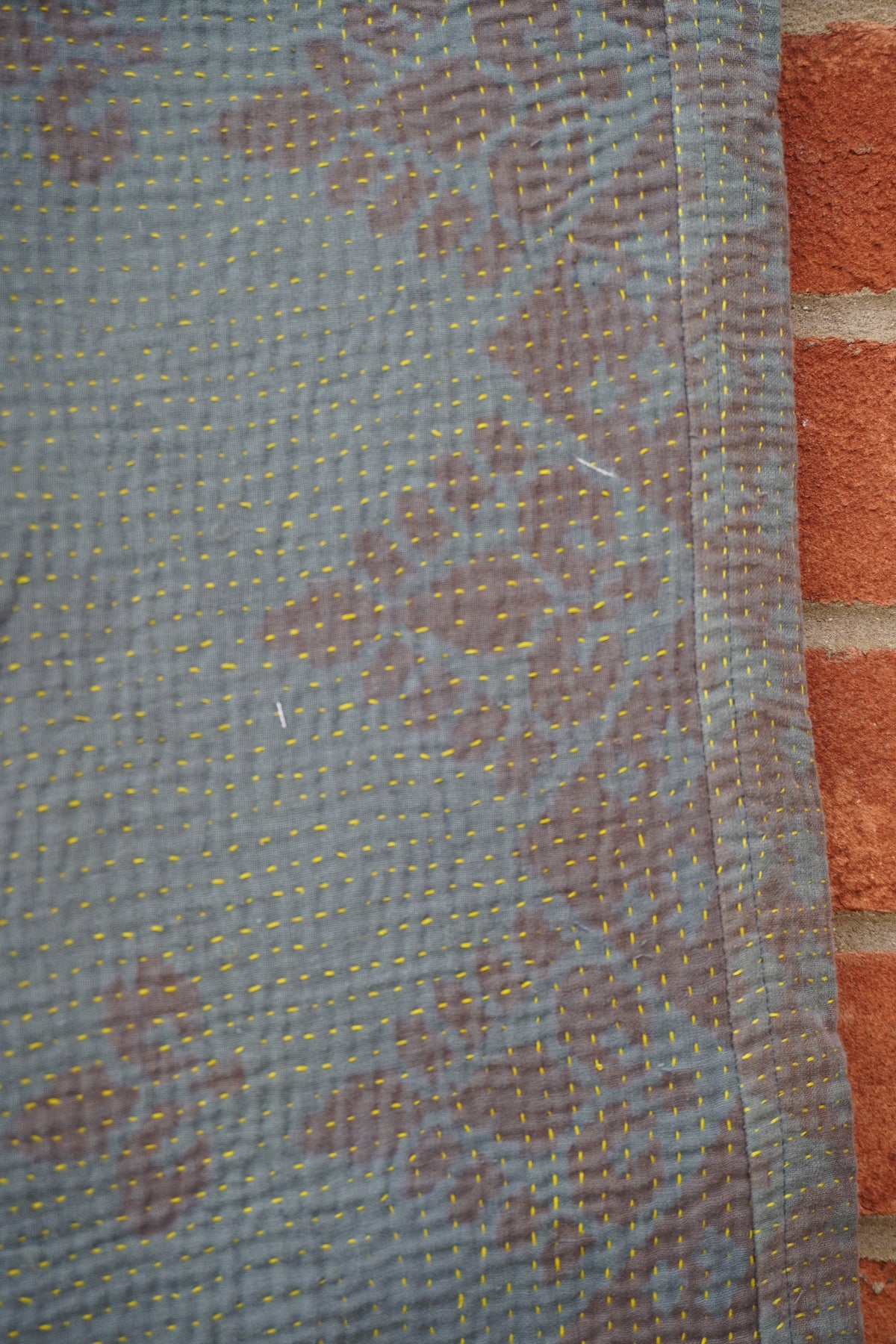 Sage Block Print Kantha Trousers No. XXXIII — One of One