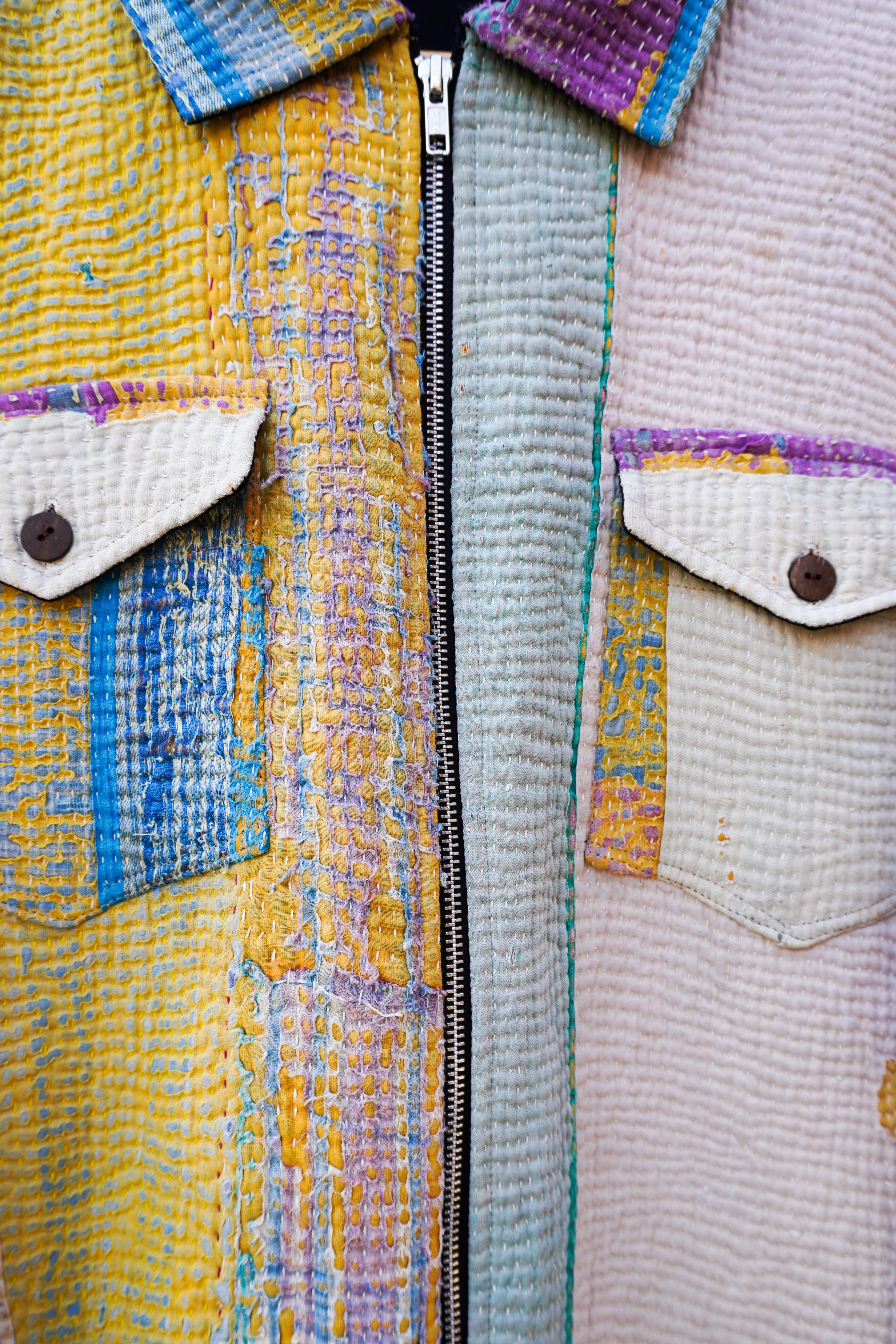 Sun-Washed Stripe Kantha Jacket No. XXV — One of One