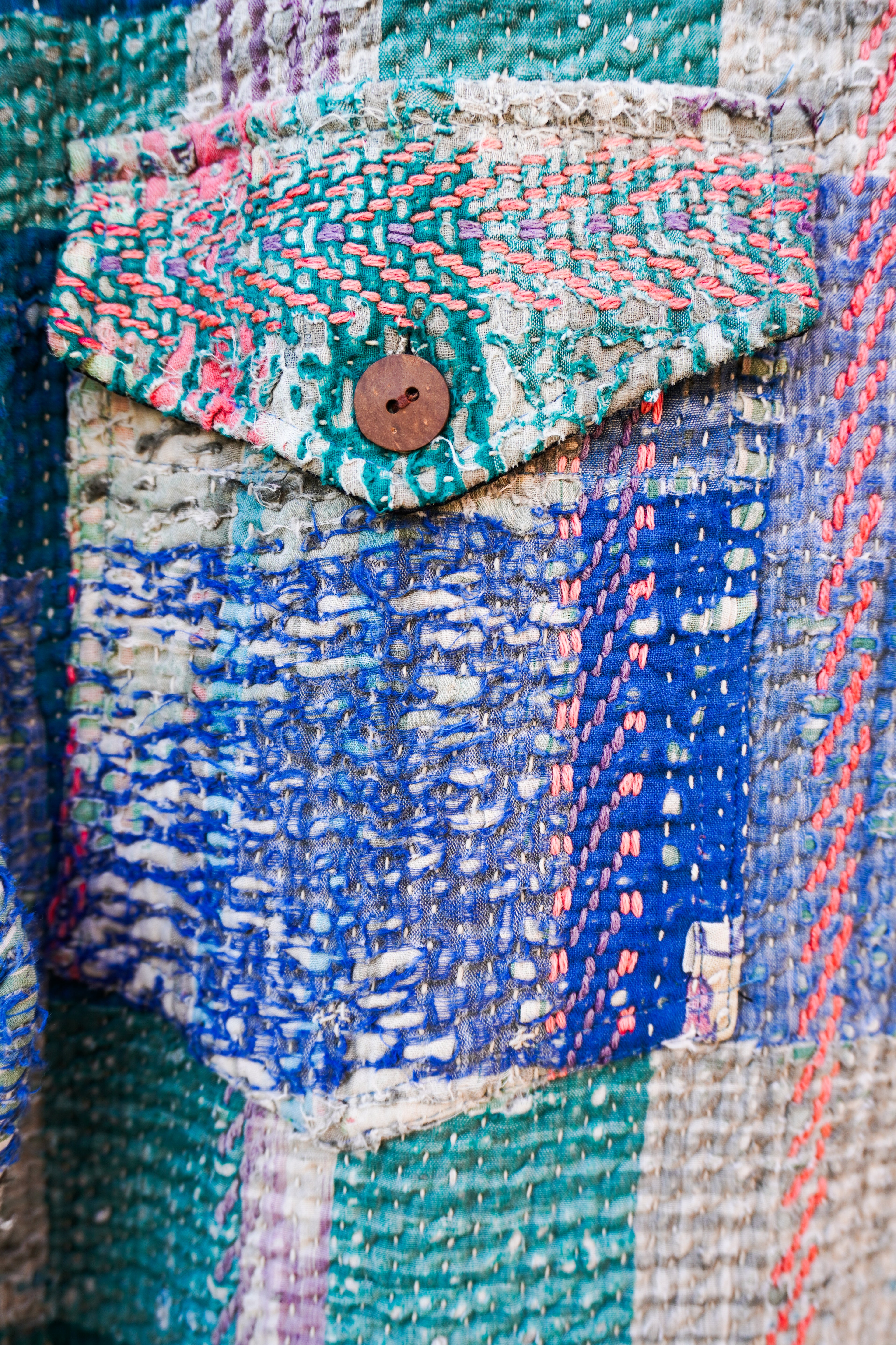 Sea Plaid Kantha Jacket No. XXI — One of One