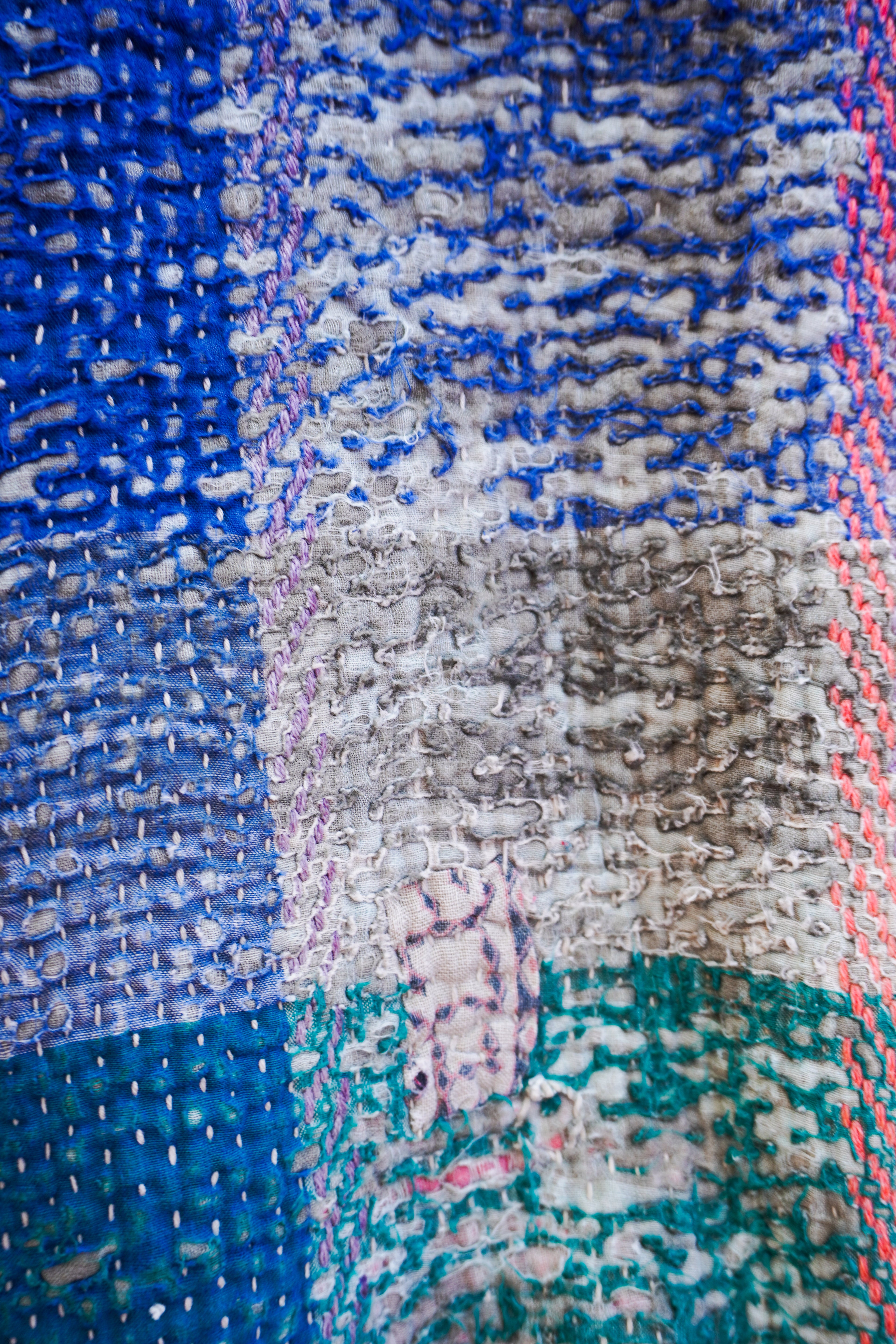 Sea Plaid Kantha Jacket No. XXI — One of One