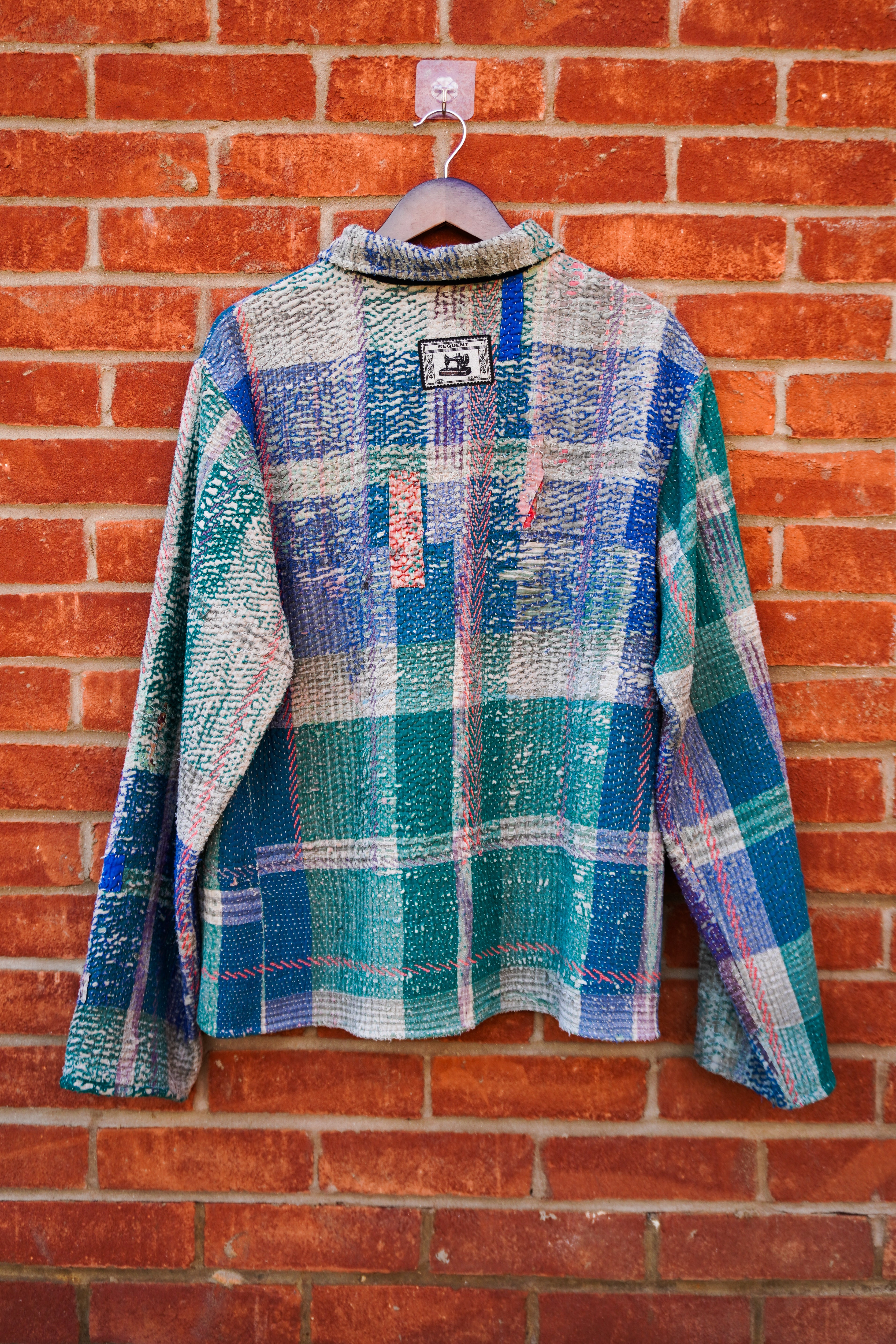 Sea Plaid Kantha Jacket No. XXI — One of One