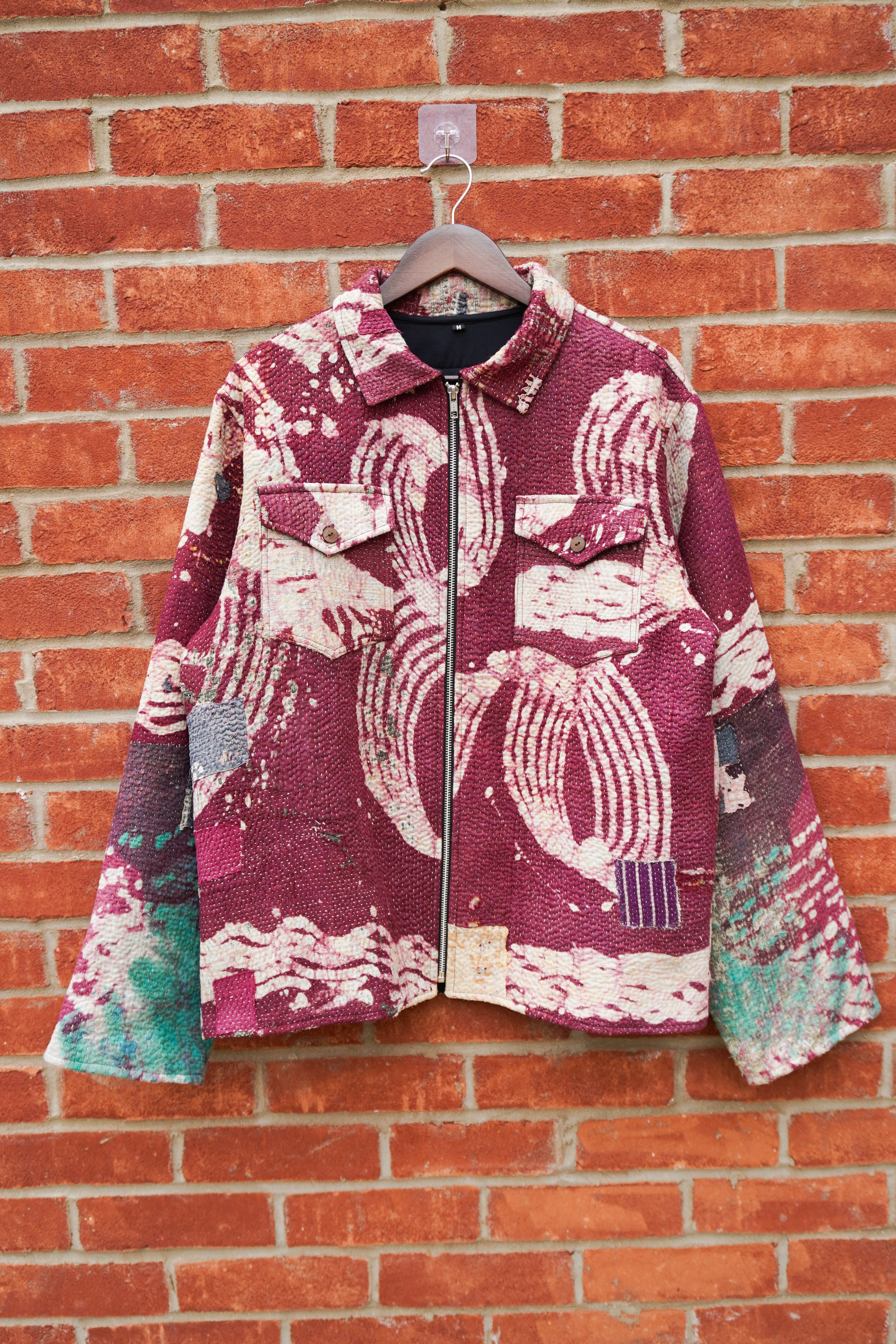 Burgundy Kantha Jacket No. VII — One of One