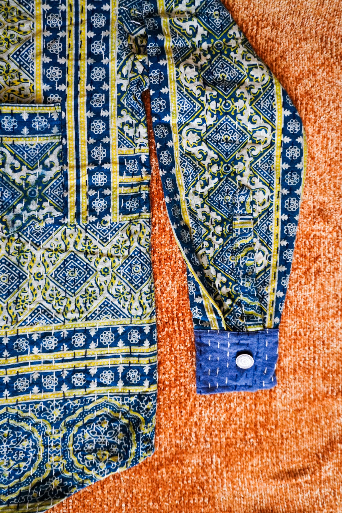 Sea Moss - Ajrakh Kantha Shirt