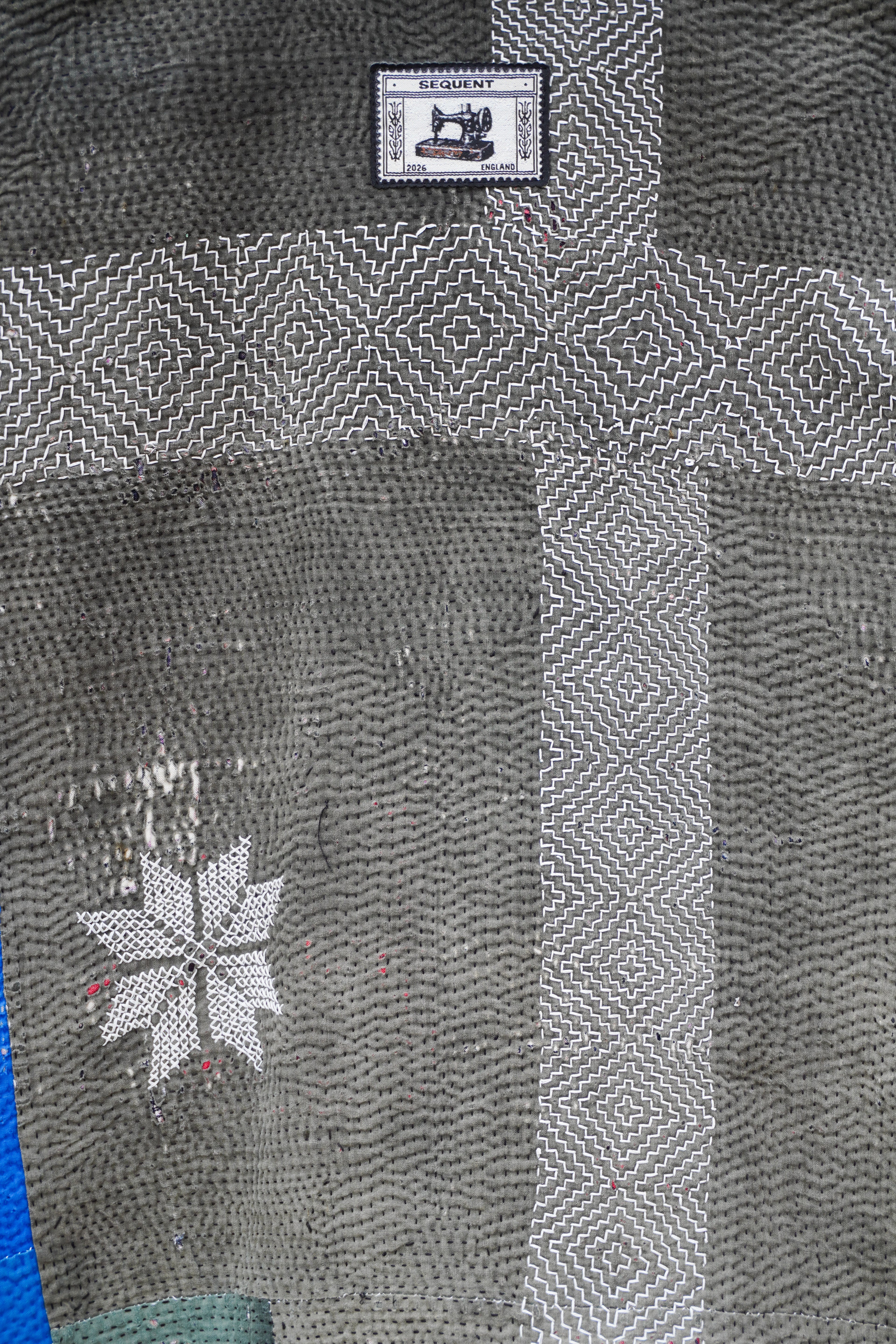 Charcoal & Cobalt Kantha Jacket No. VIII — One of One