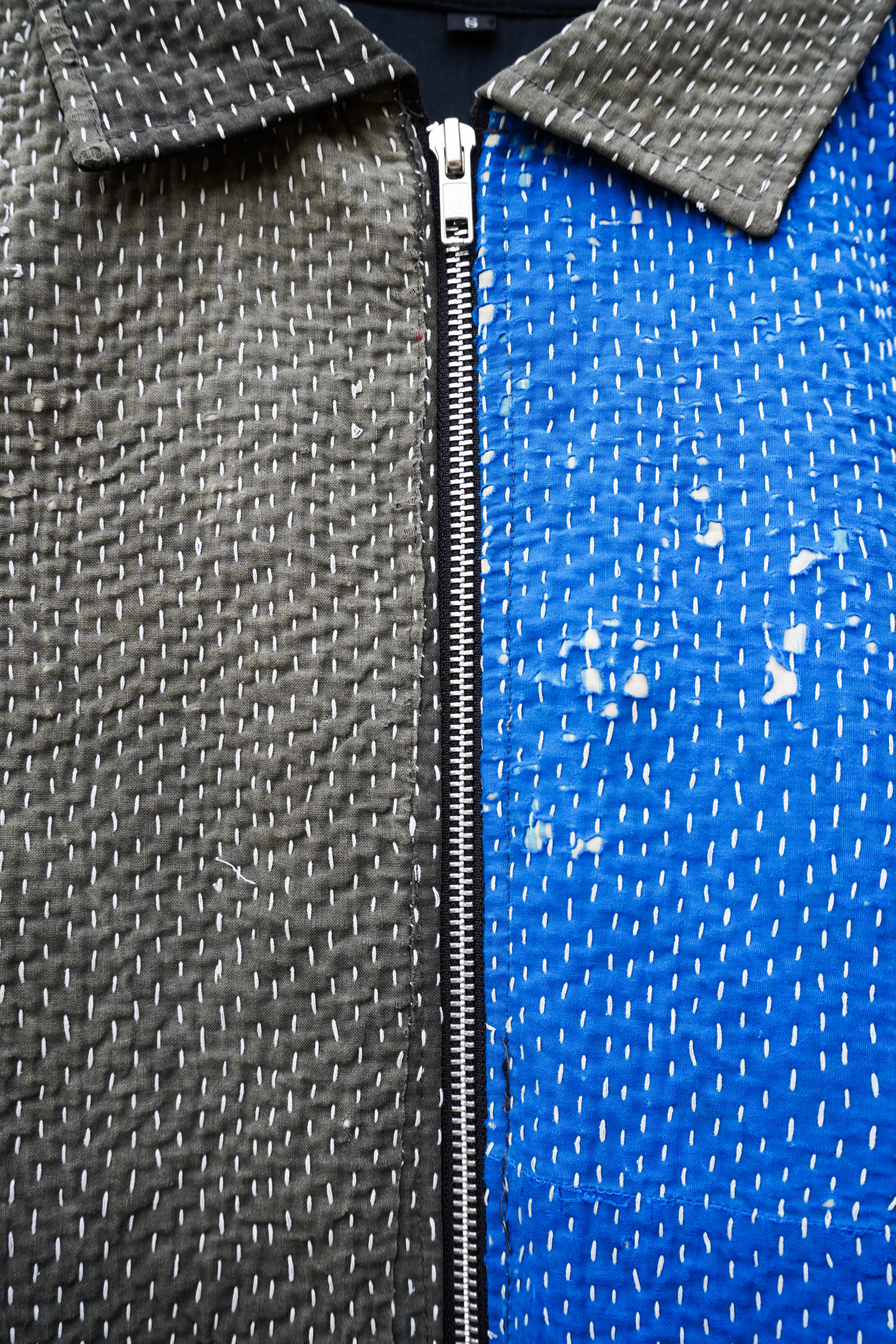 Charcoal & Cobalt Kantha Jacket No. VIII — One of One