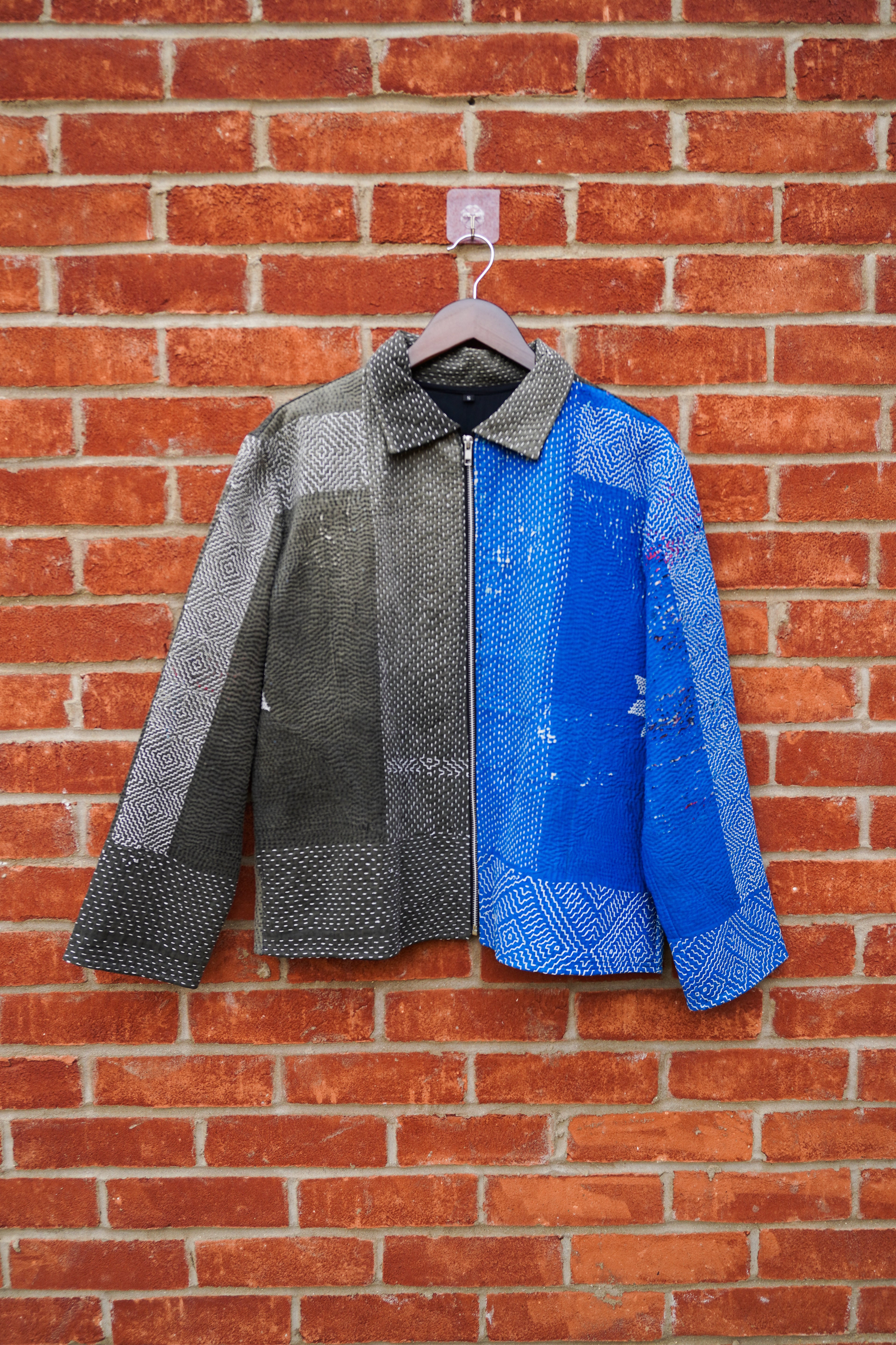 Charcoal & Cobalt Kantha Jacket No. VIII — One of One