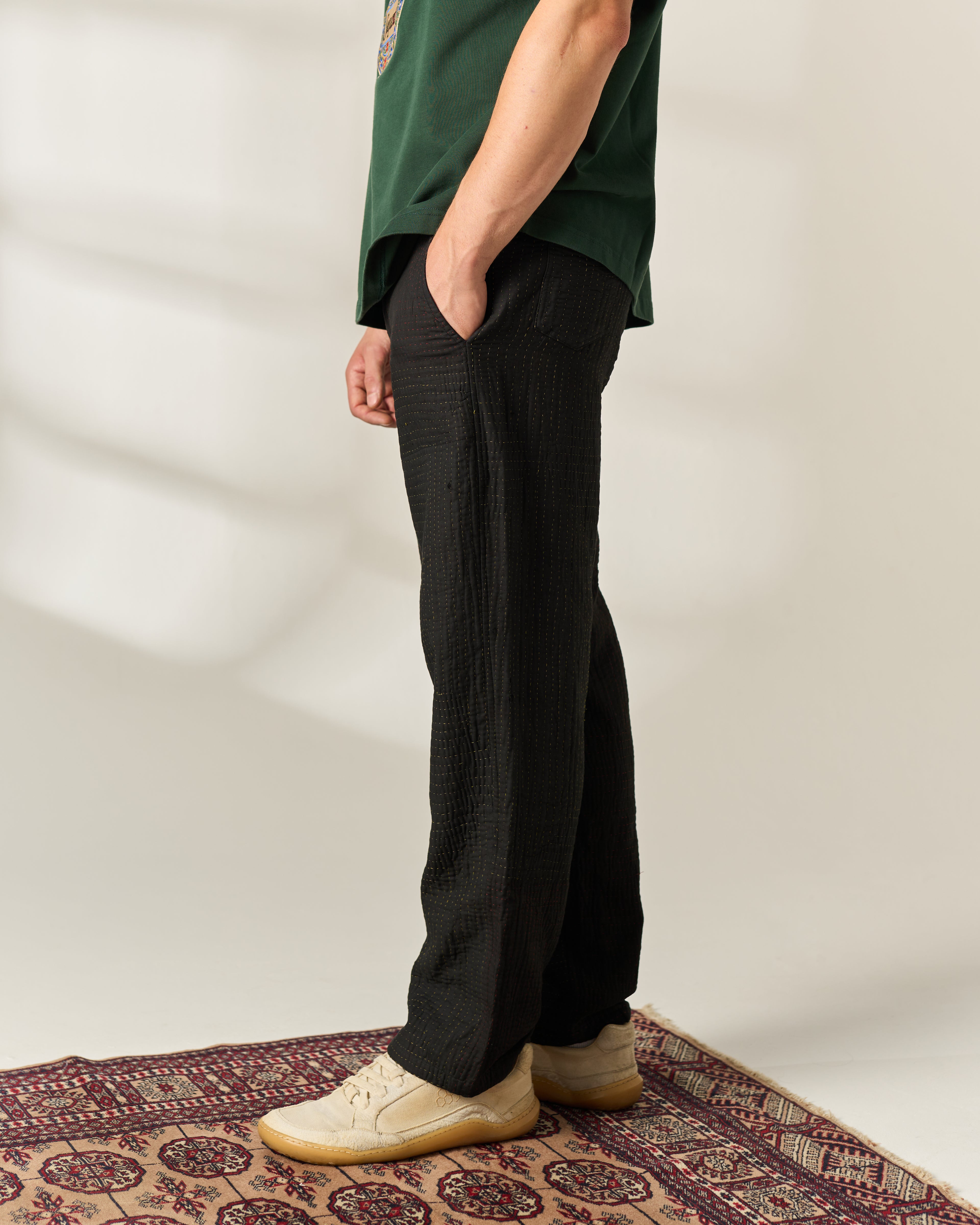 Charcoal Kantha Trousers No. XXXIV — One of One