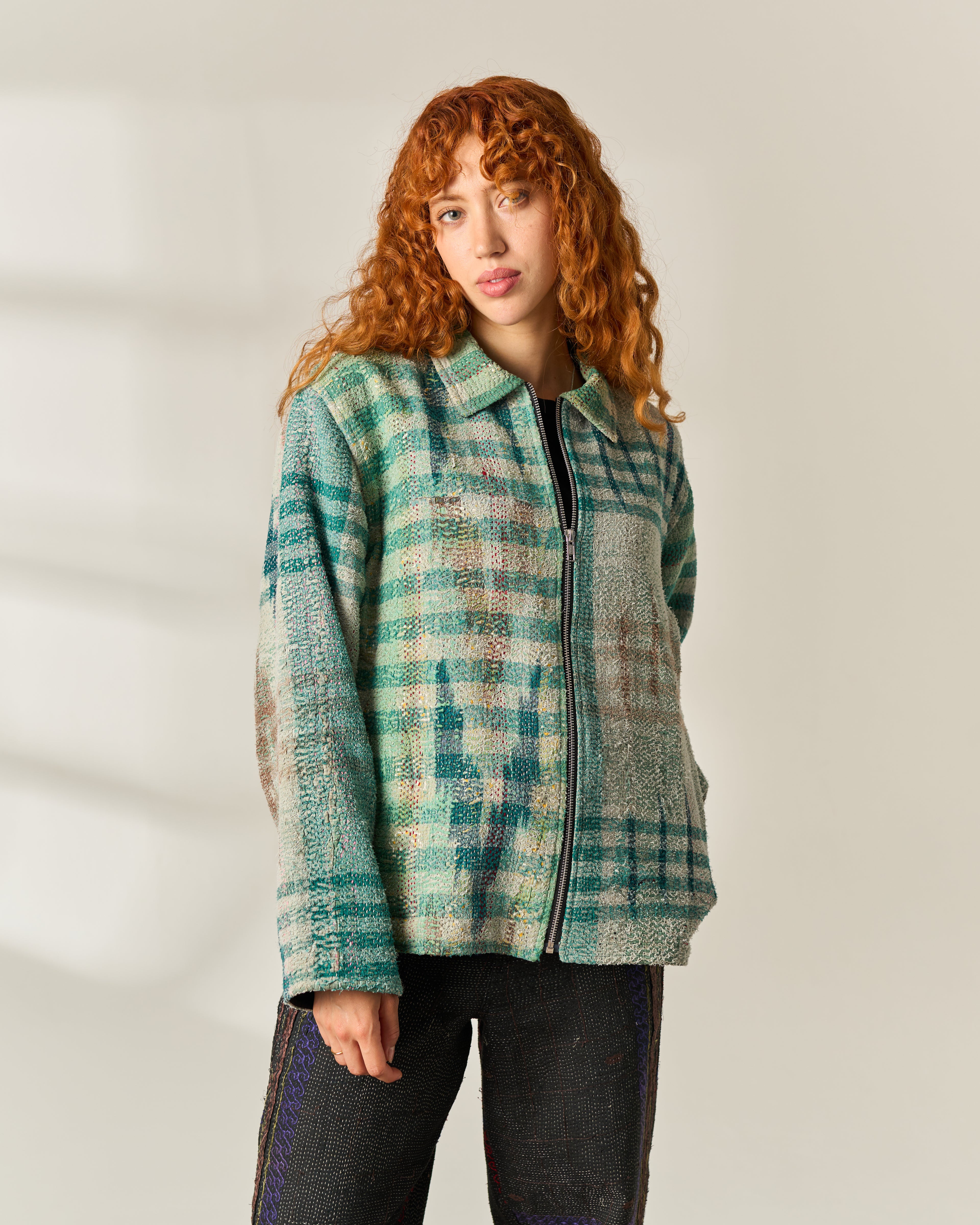 Plaid & Check Kantha Jacket No. II — One of One