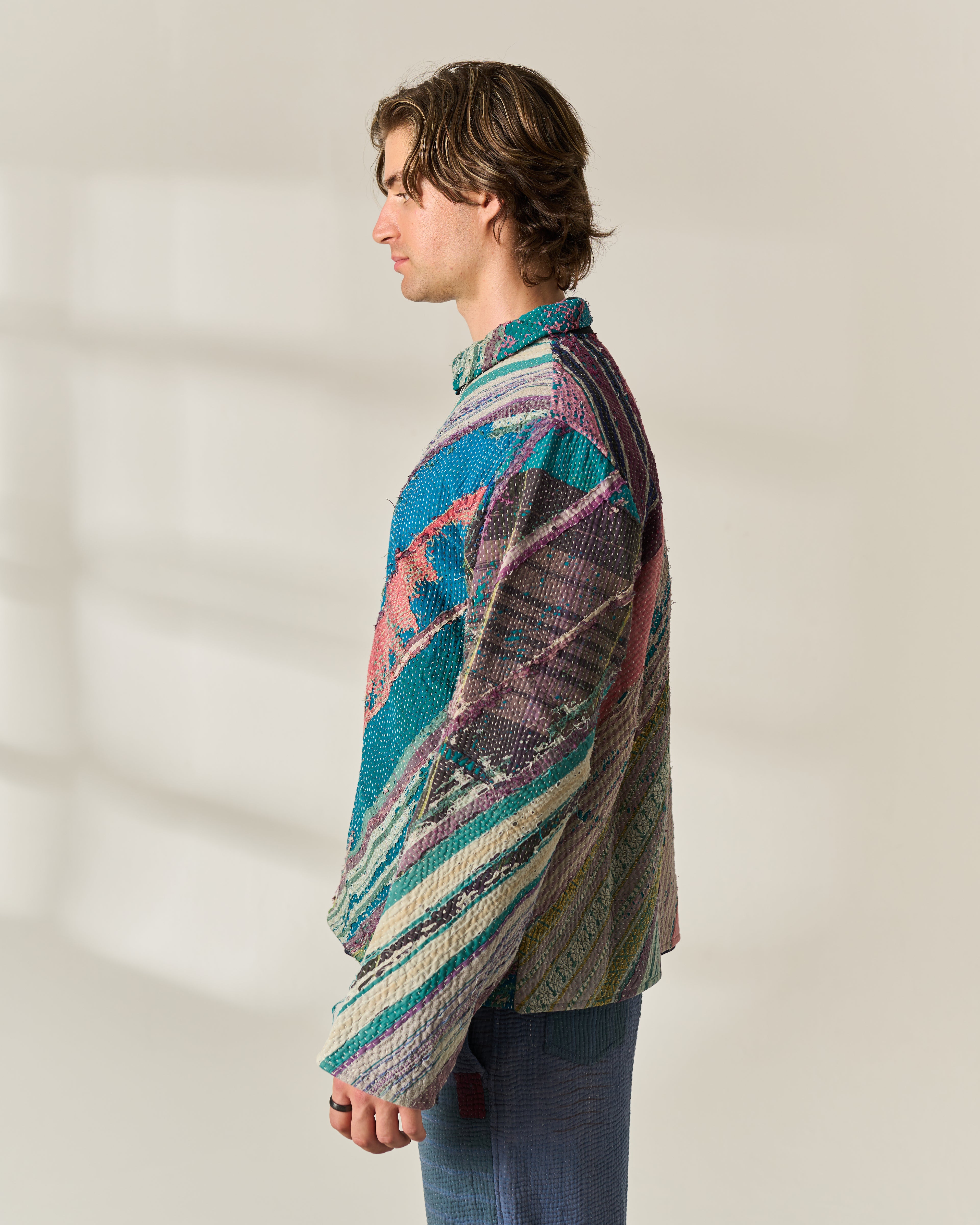 Diagonal Panel Kantha Jacket No. LIX — One of One