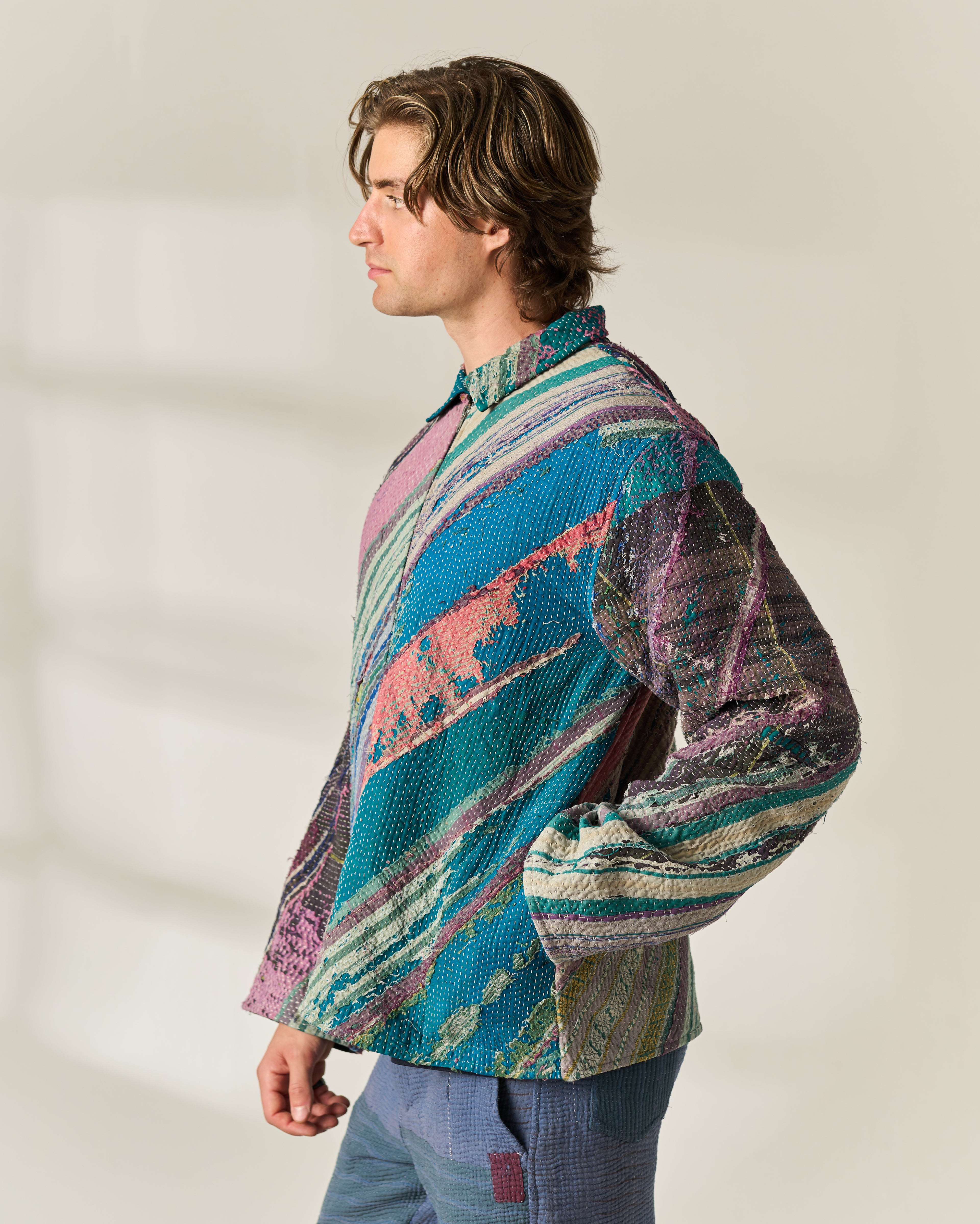 Diagonal Panel Kantha Jacket No. LIX — One of One