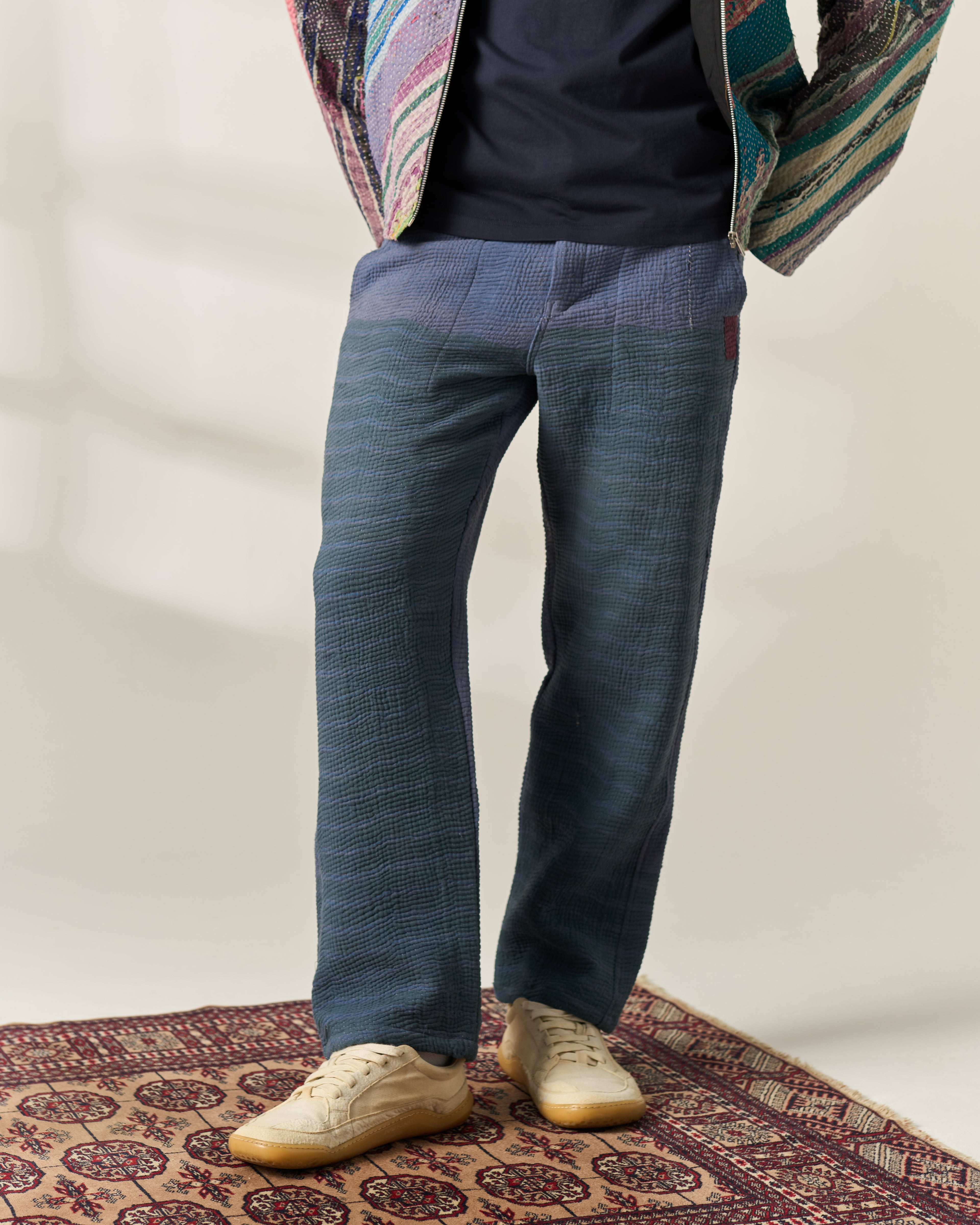 Blue-Green Kantha Trousers No. XLVIII — One of One