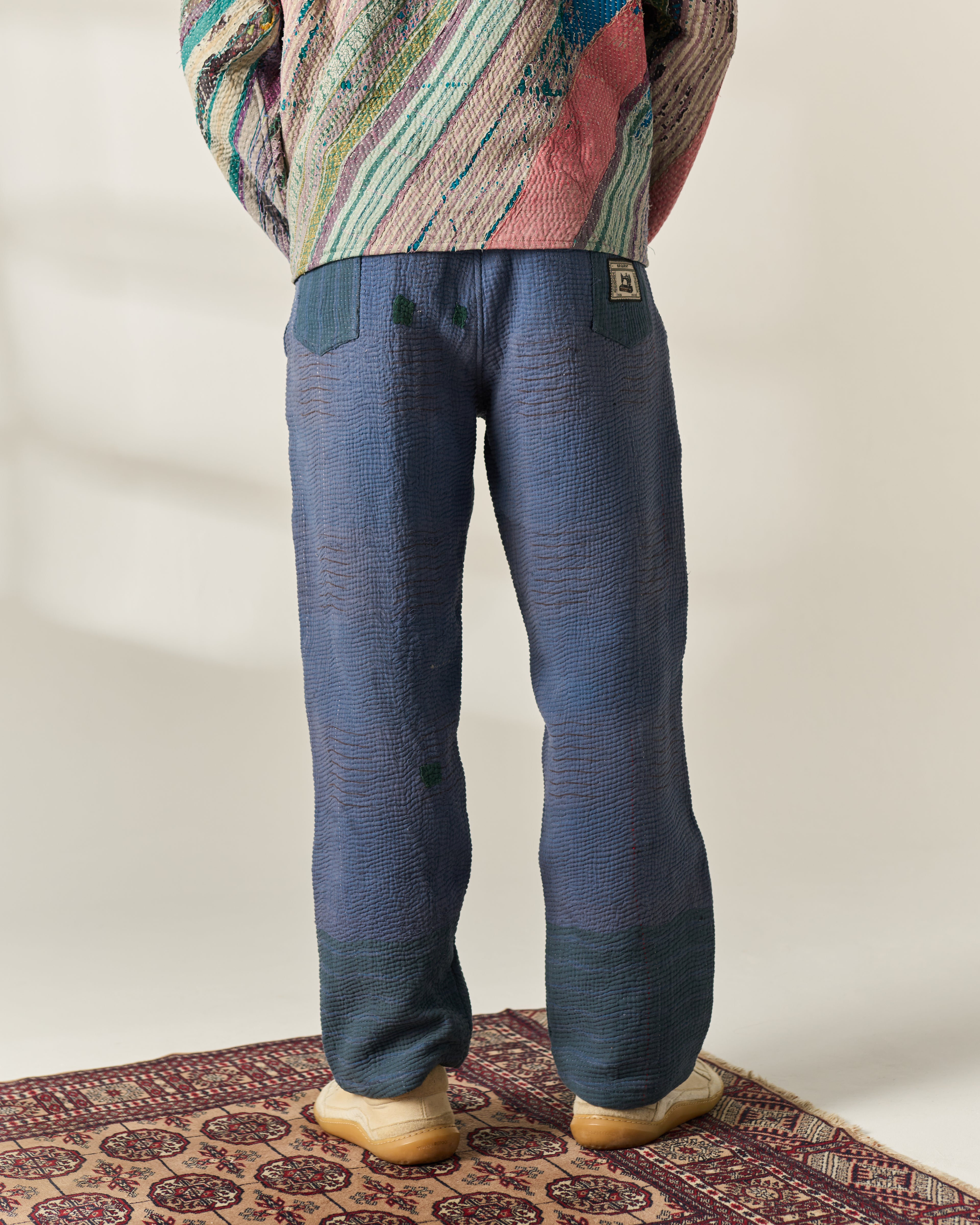 Blue-Green Kantha Trousers No. XLVIII — One of One