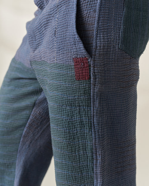 Blue-Green Kantha Trousers No. XLVIII — One of One