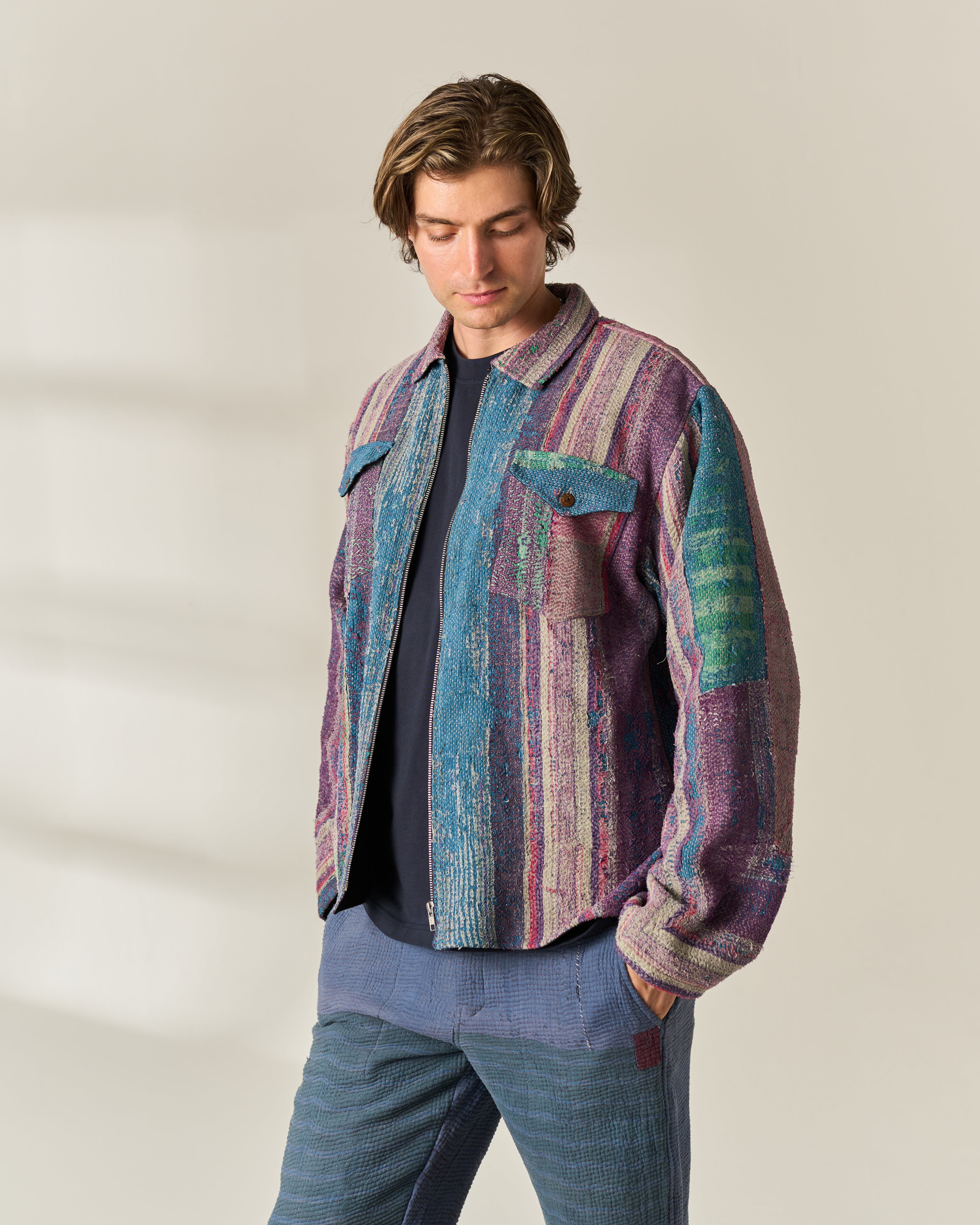 Washed Stripe Kantha Jacket No. LIII — One of One