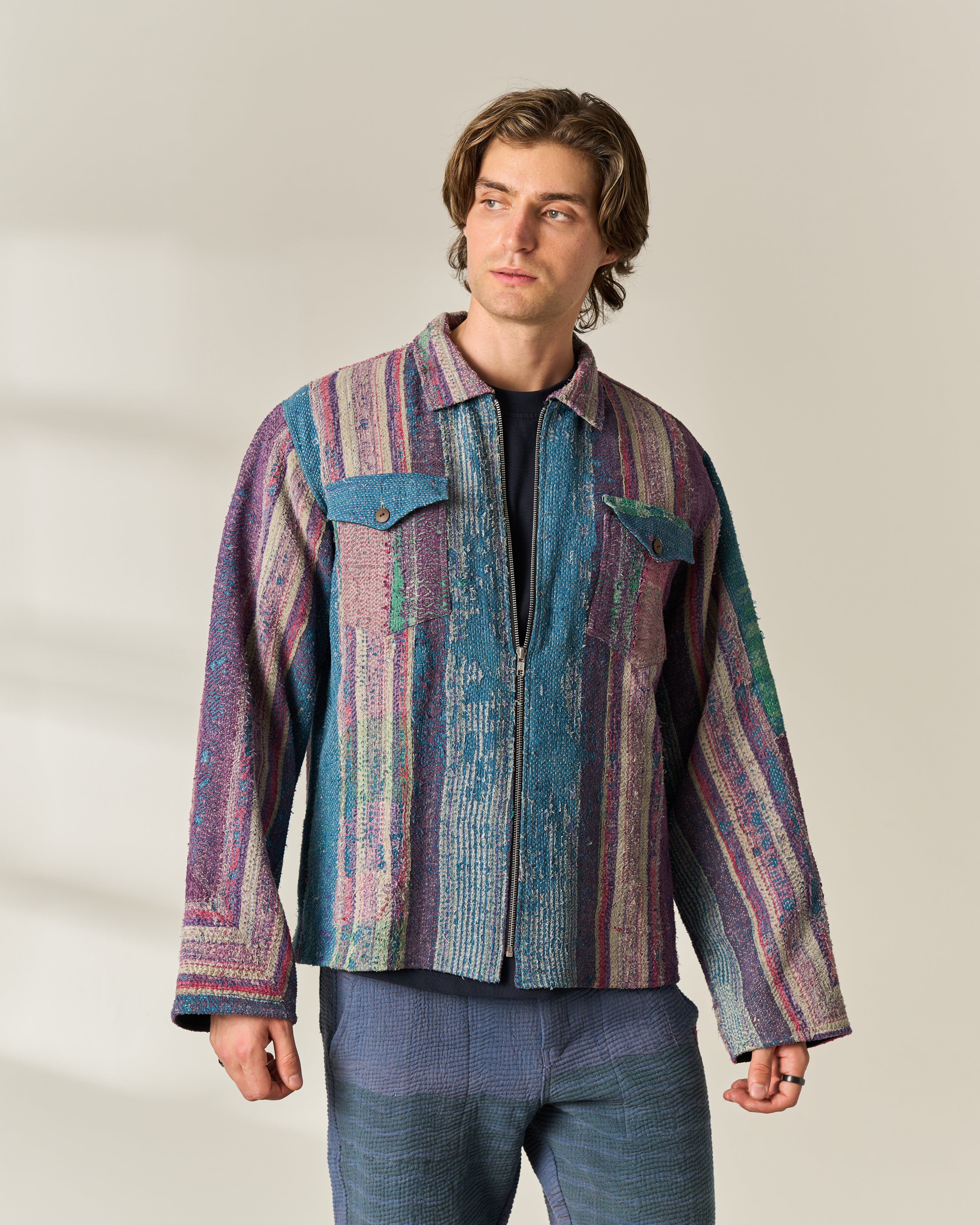 Washed Stripe Kantha Jacket No. LIII — One of One