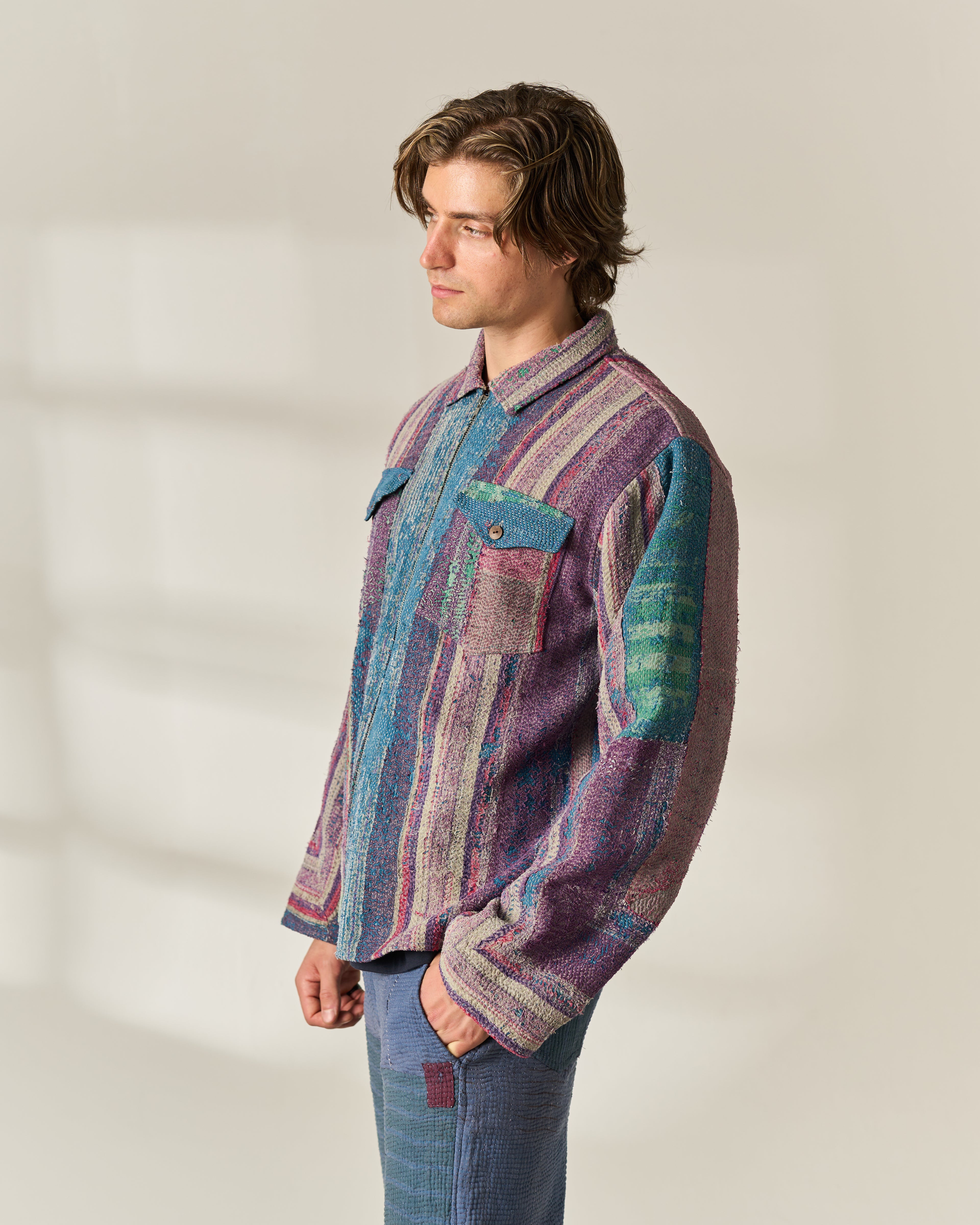 Washed Stripe Kantha Jacket No. LIII — One of One