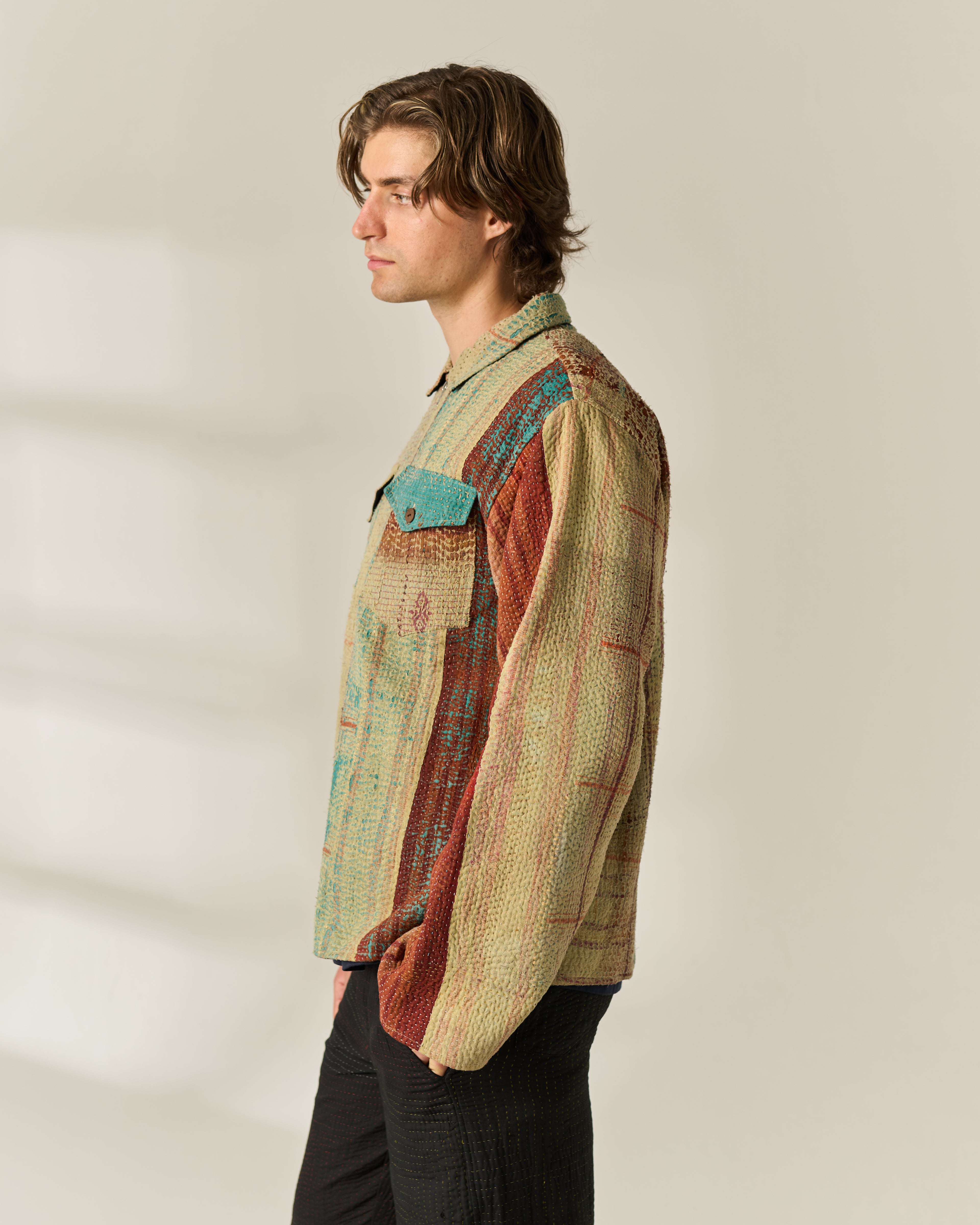 Cream & Rust Kantha Jacket No. VI — One of One