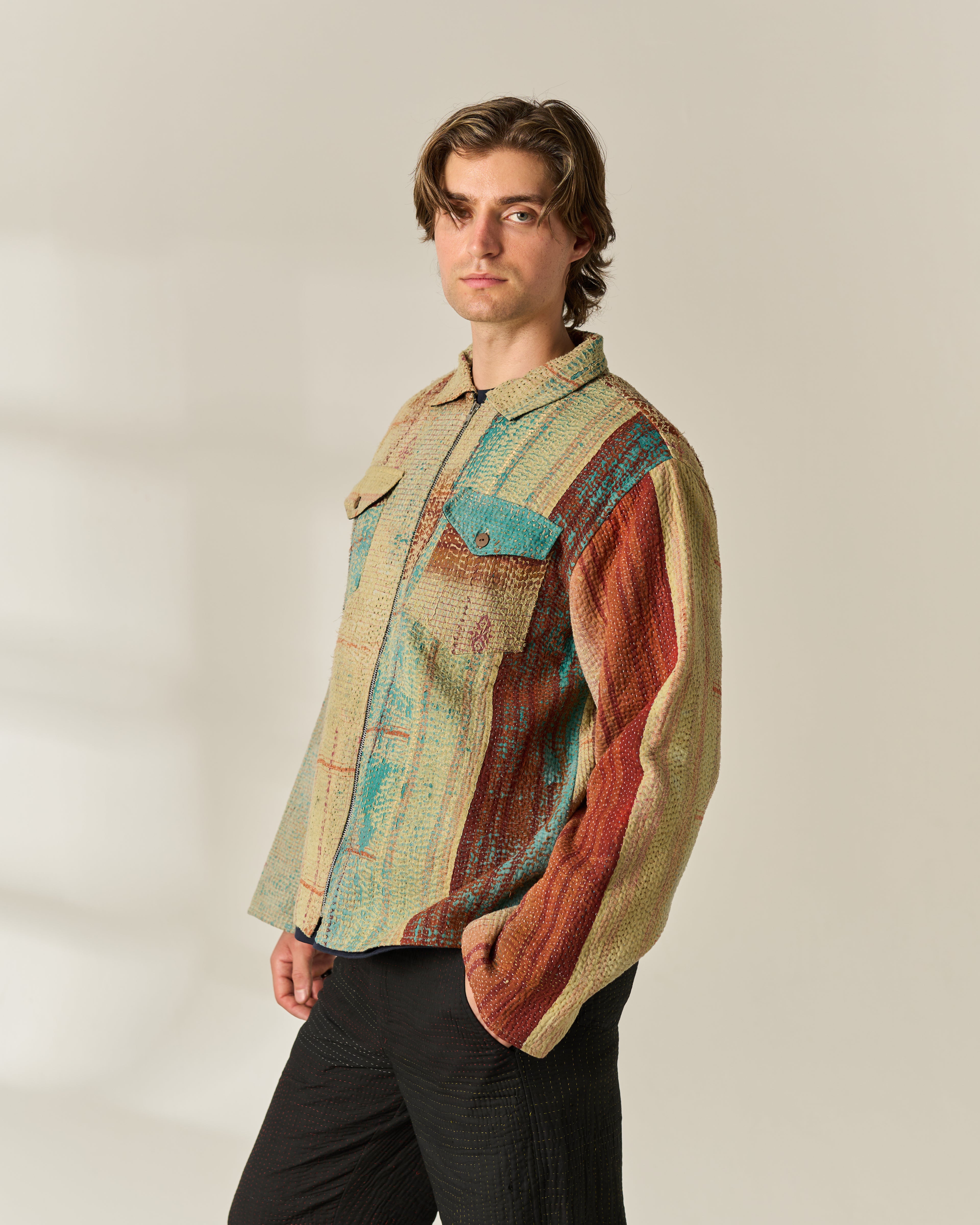 Cream & Rust Kantha Jacket No. VI — One of One