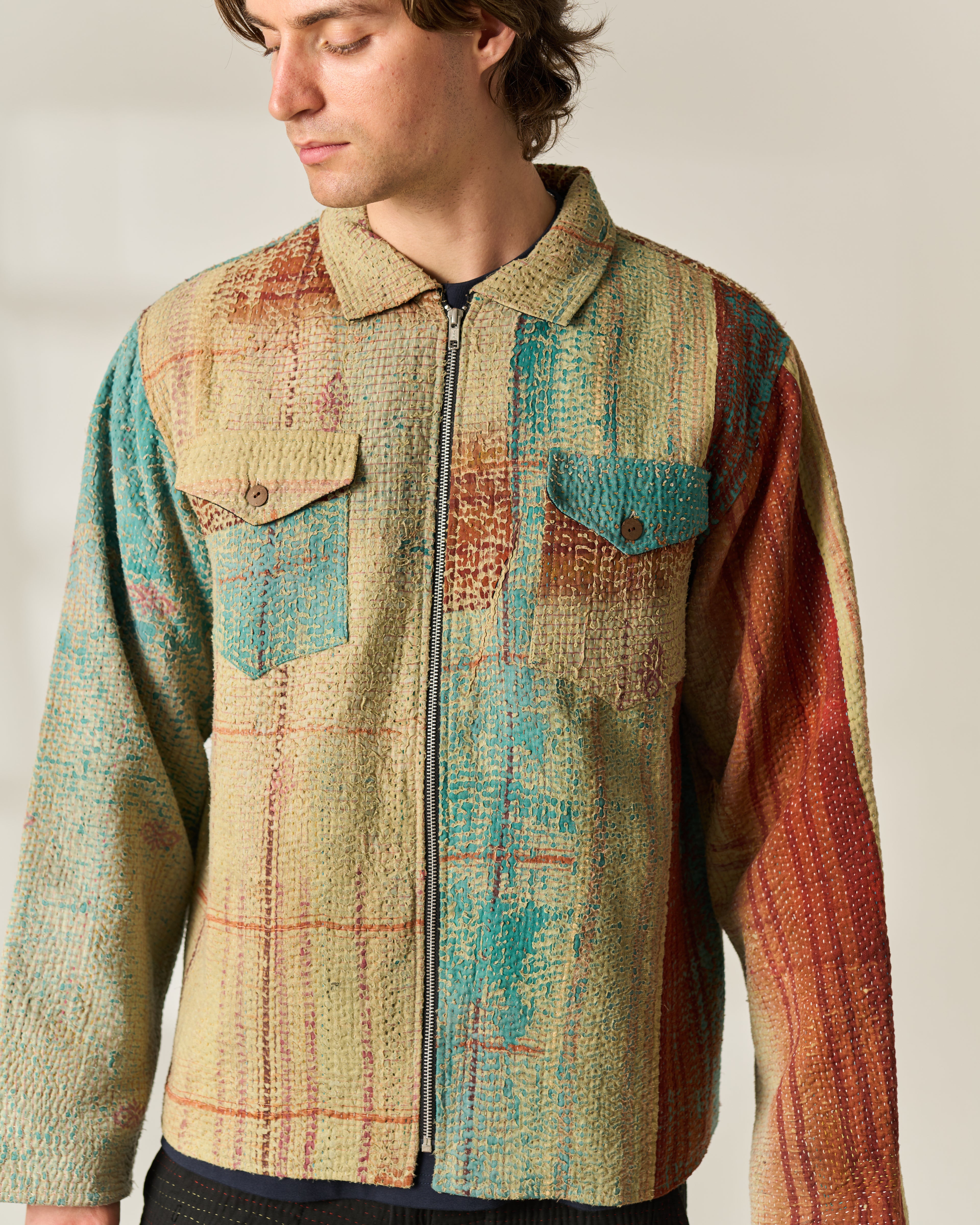 Cream & Rust Kantha Jacket No. VI — One of One