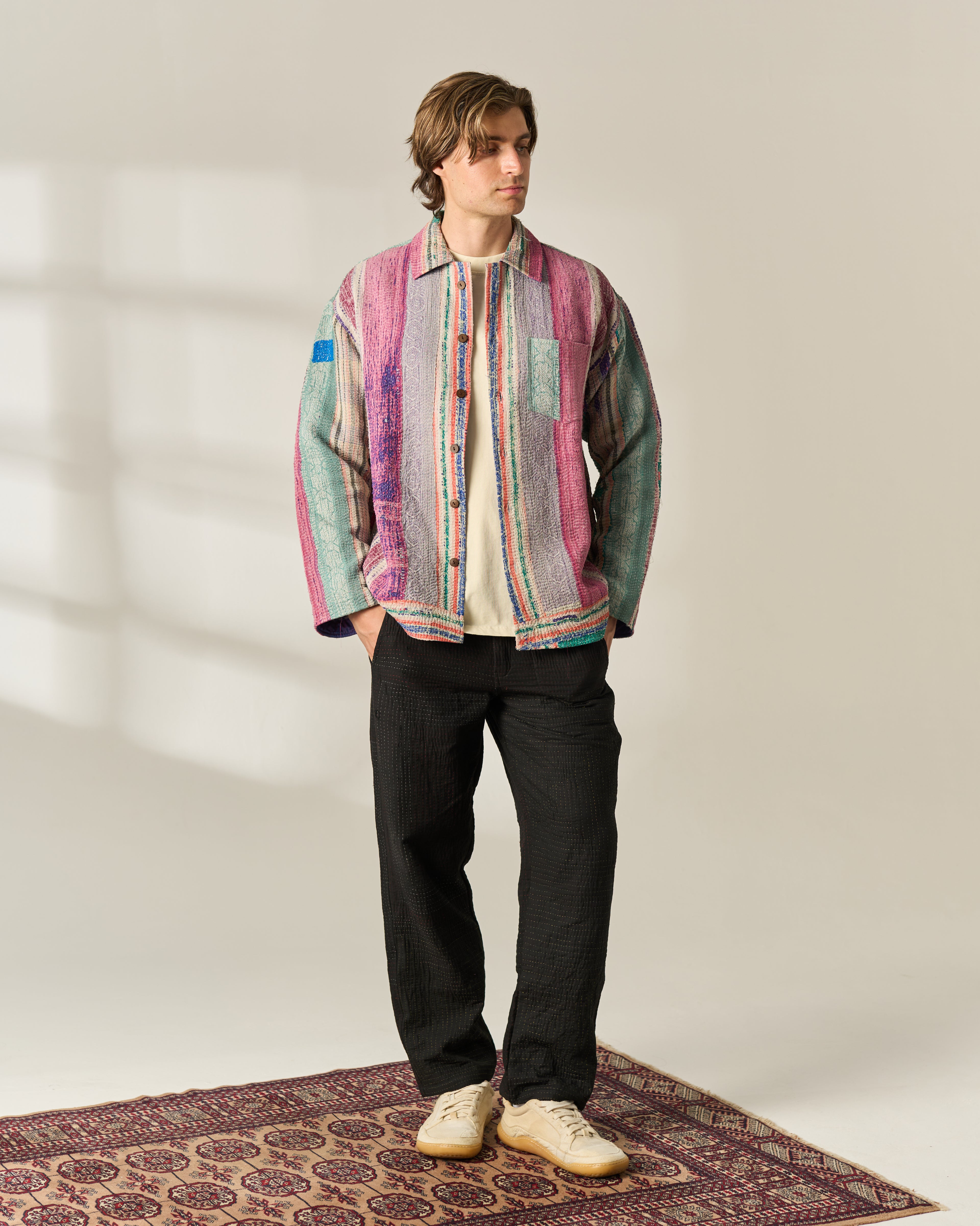 Multicolour Stripe Kantha Overshirt No. XLVI — One of One