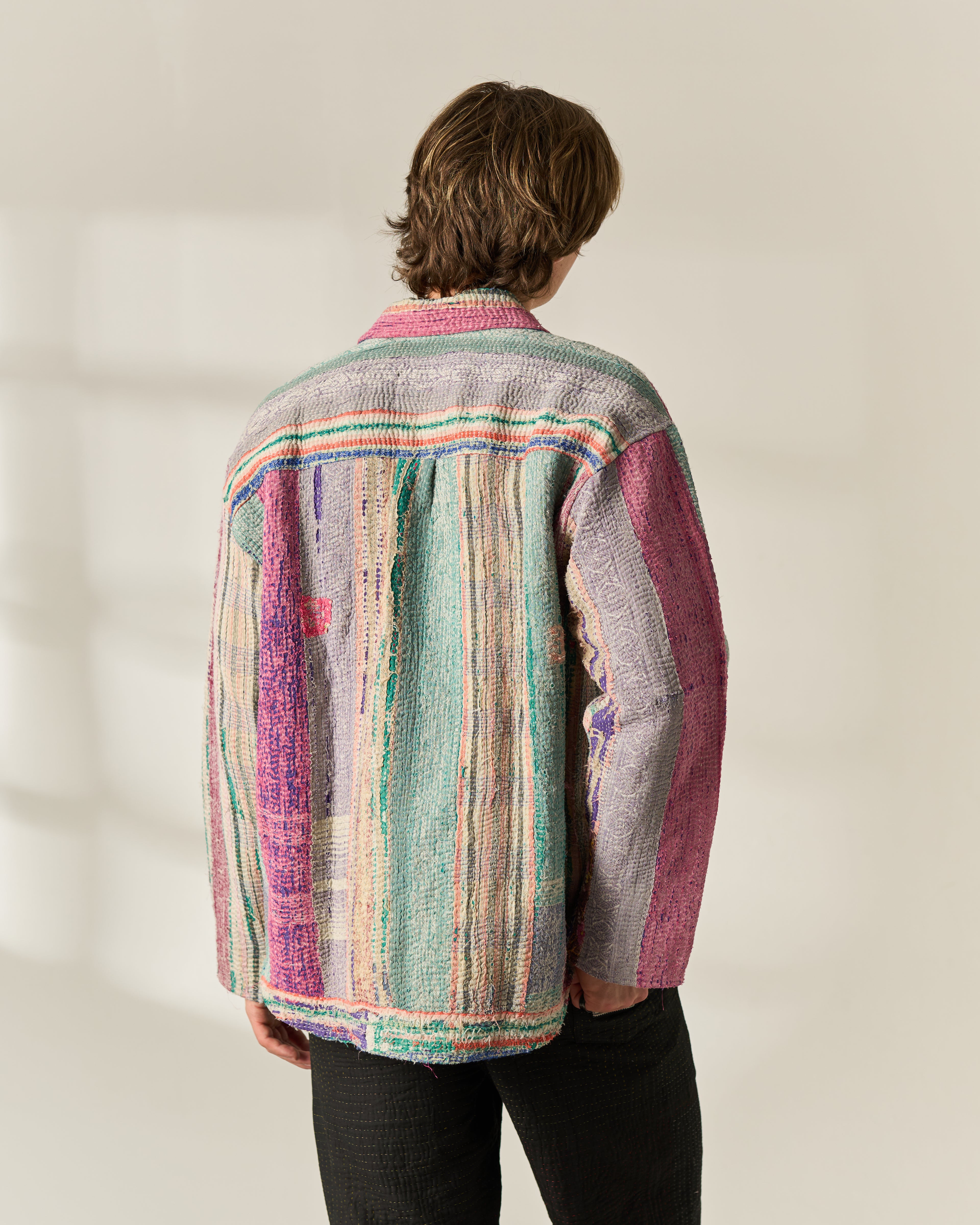 Multicolour Stripe Kantha Overshirt No. XLVI — One of One