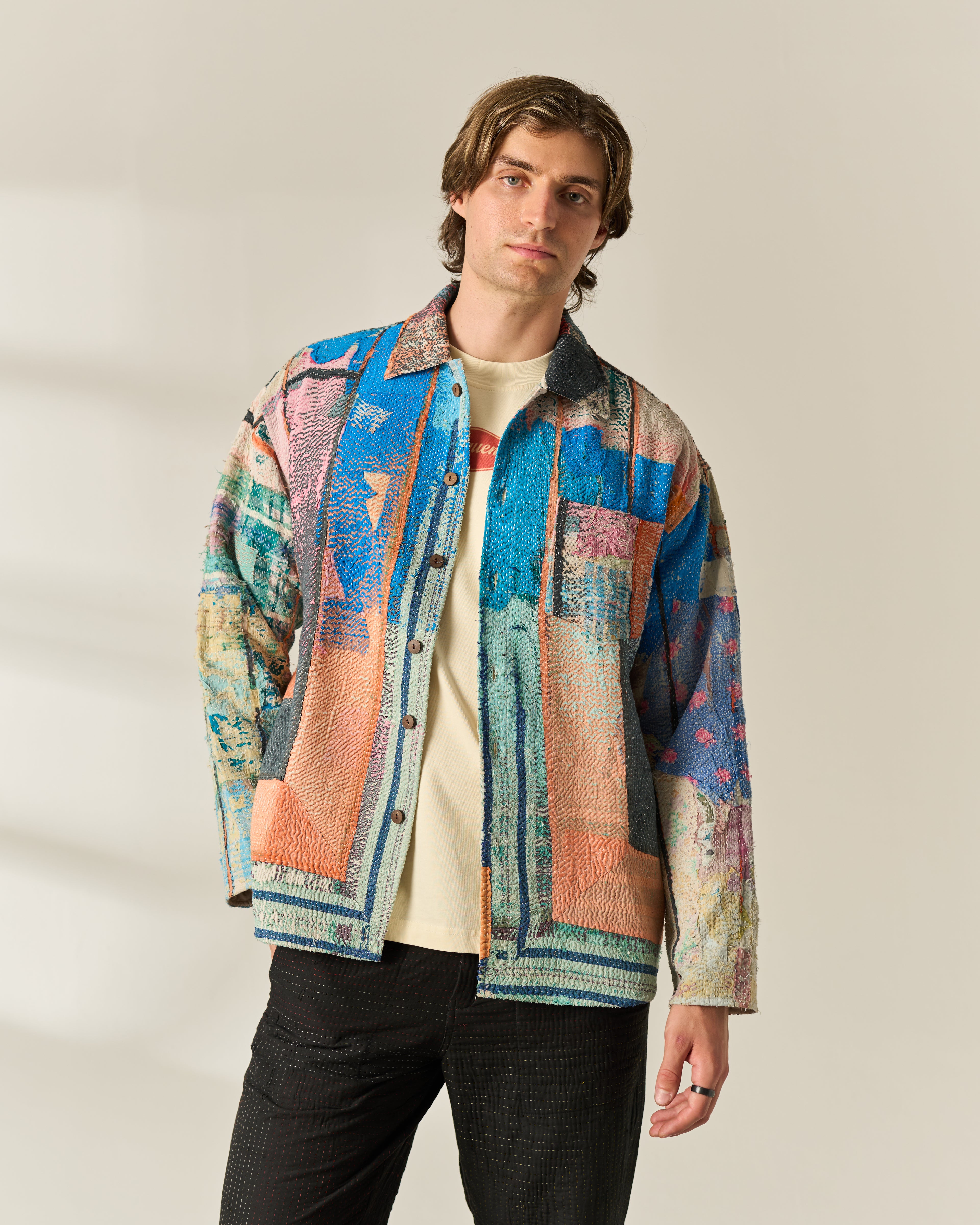 Colour Block Kantha Overshirt No. XXXIX — One of One