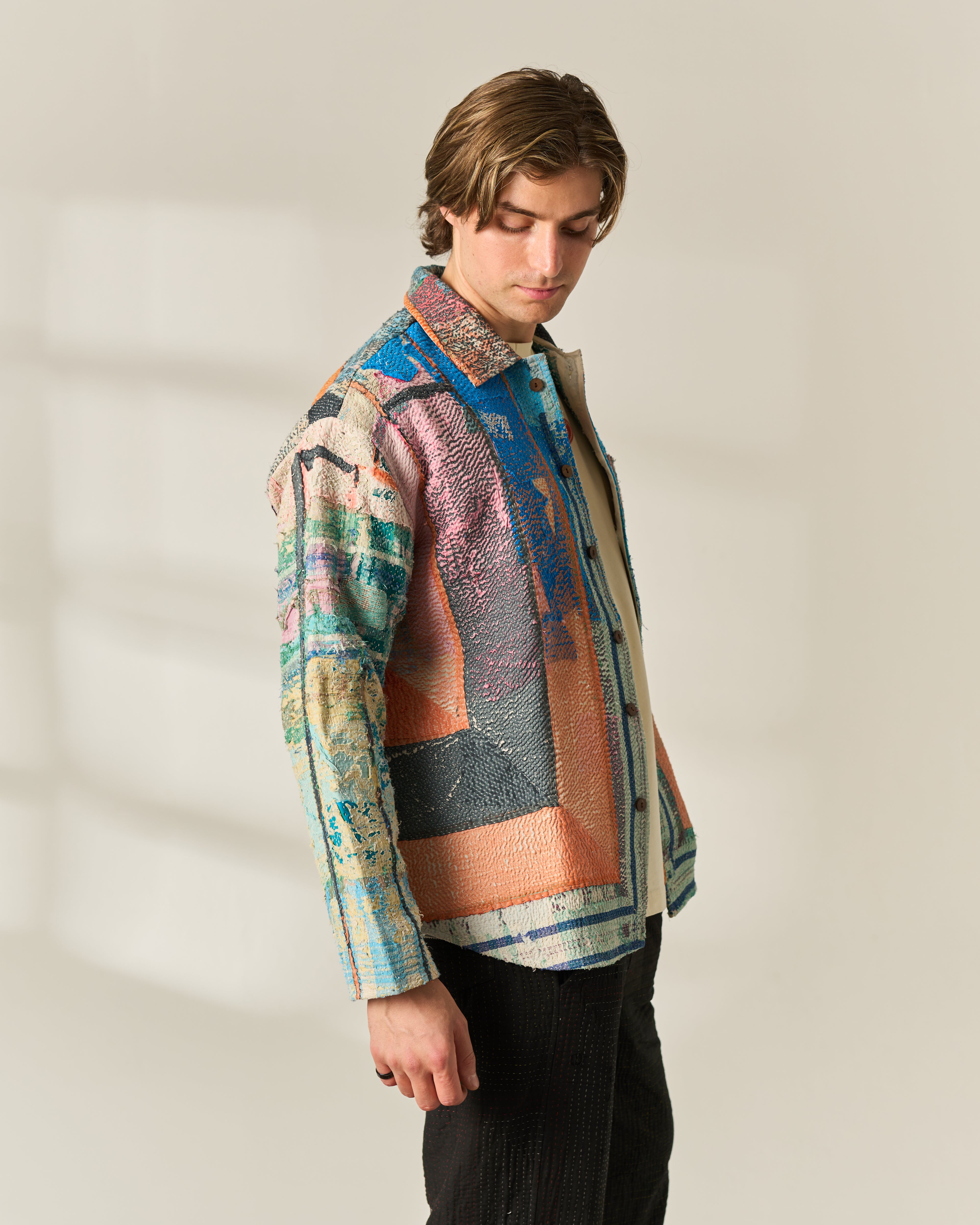 Colour Block Kantha Overshirt No. XXXIX — One of One
