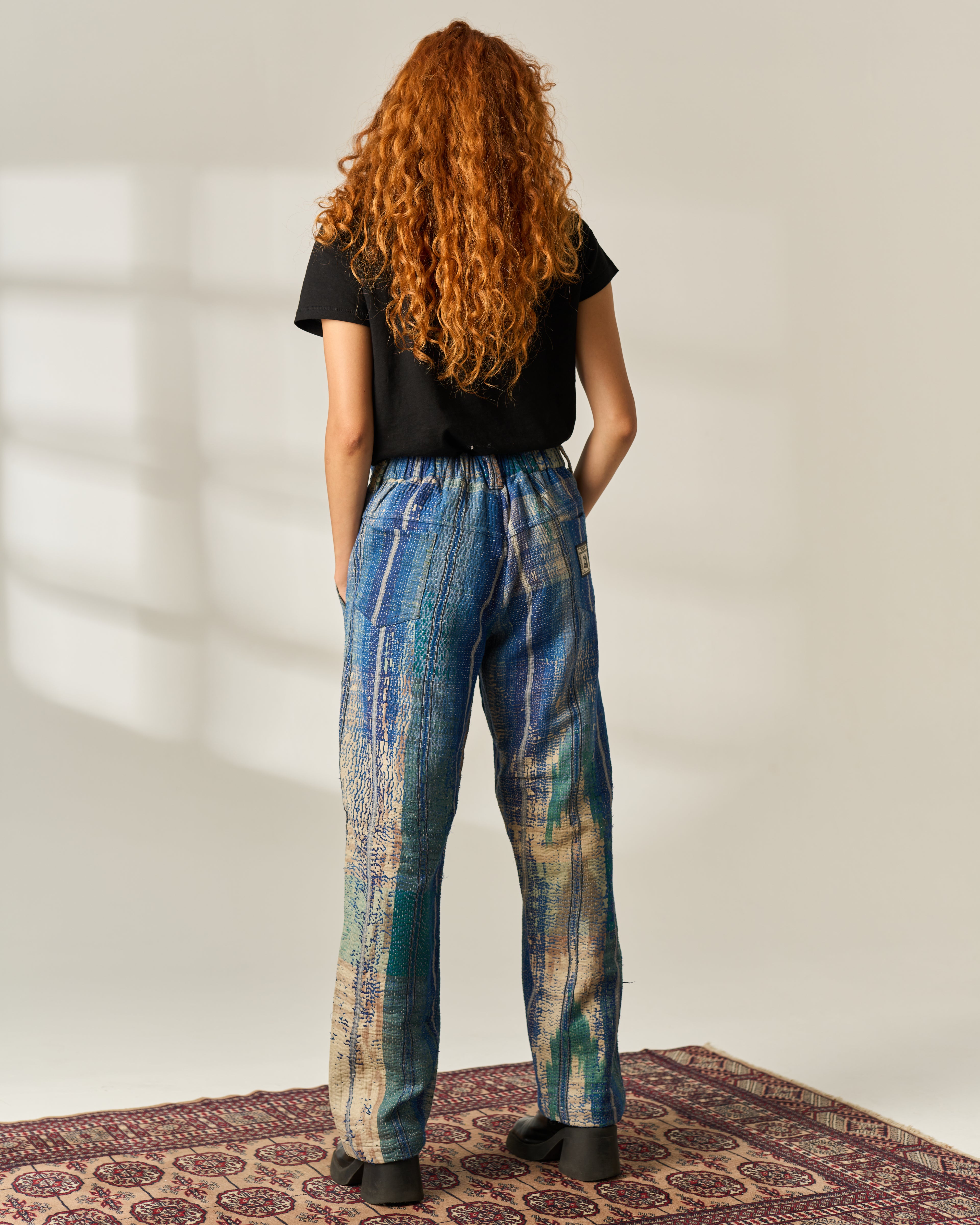 Indigo Patchwork Kantha Trousers No. XLVII — One of One