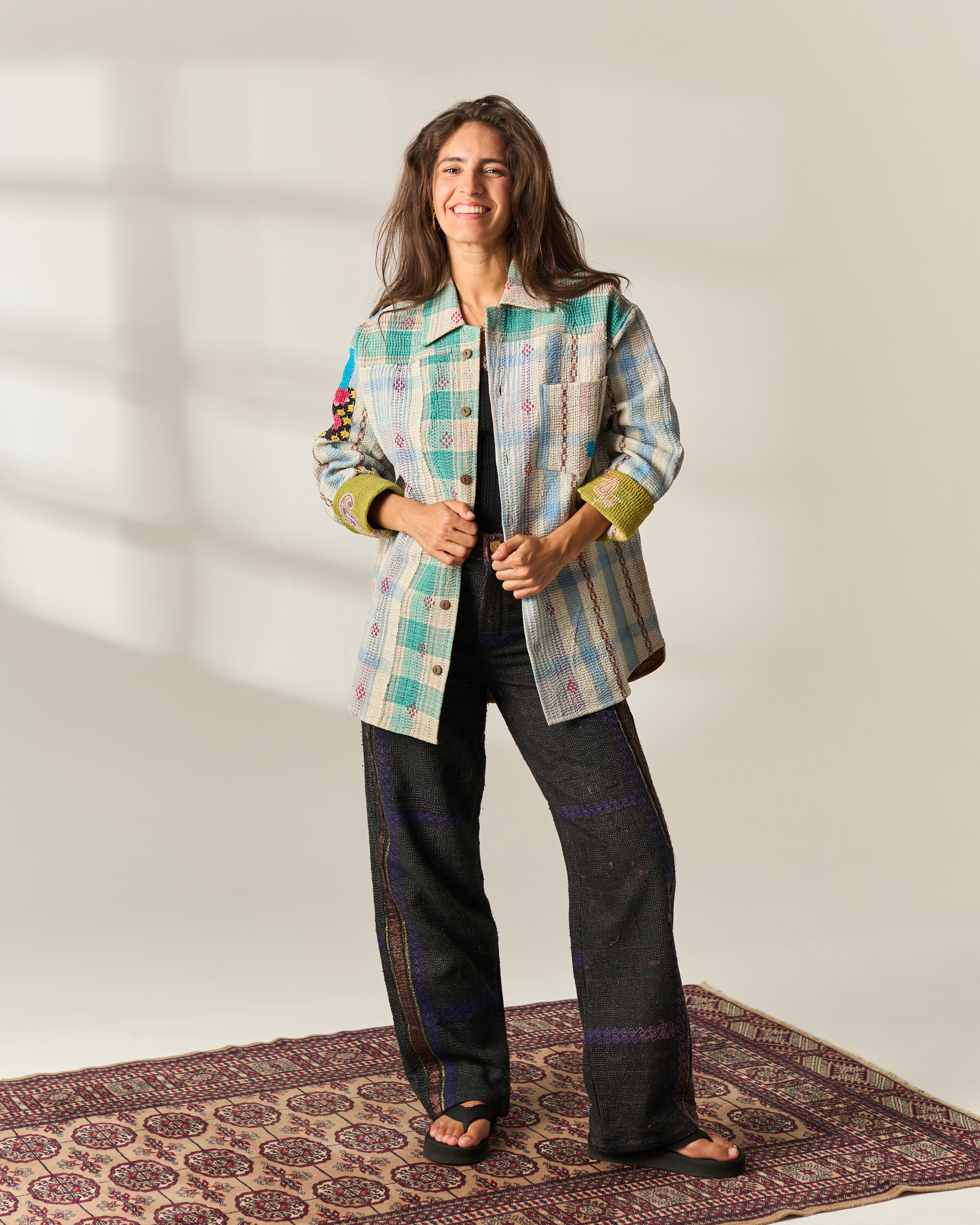 Pastel Check Kantha Overshirt No. XXXVIII — One of One