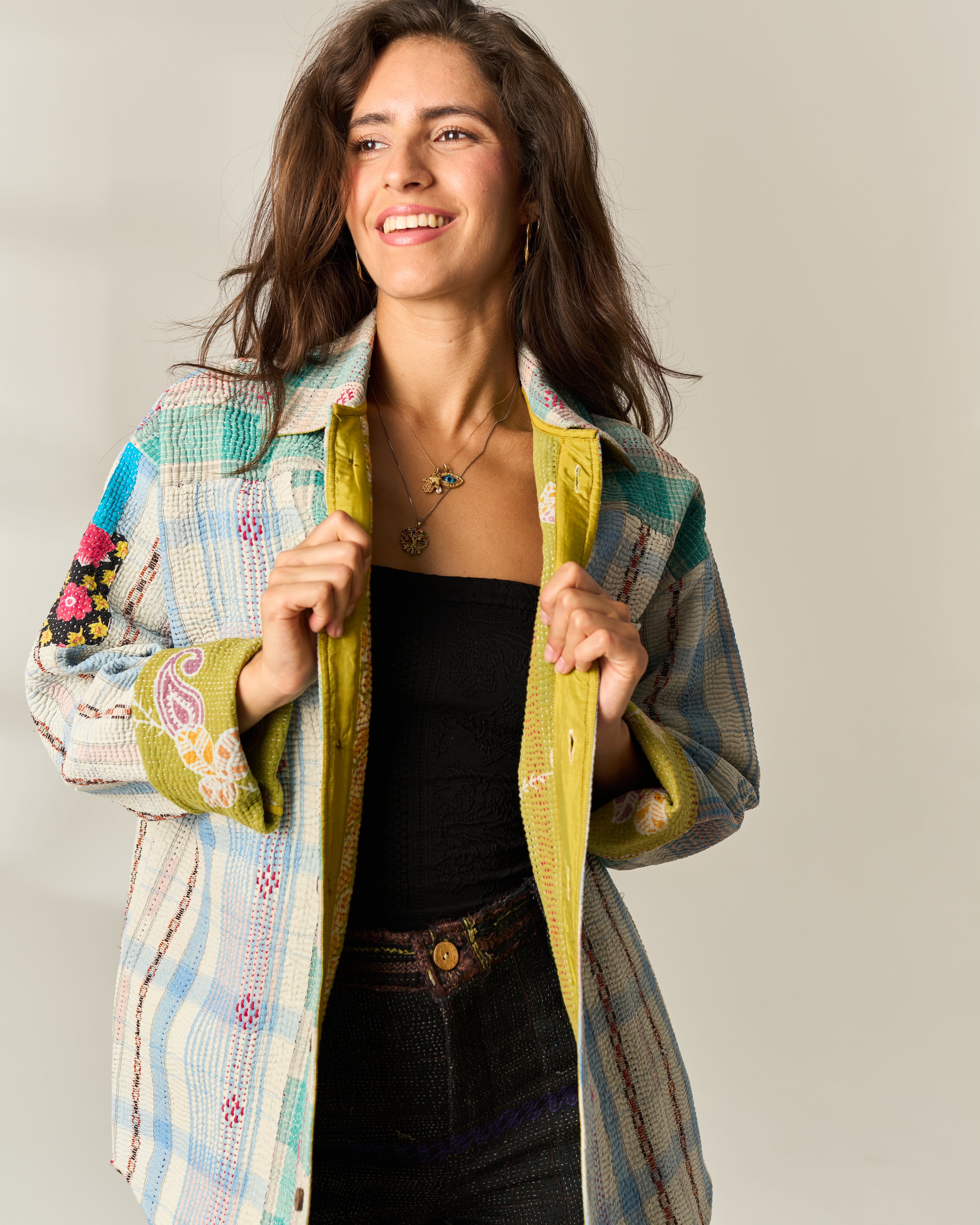 Pastel Check Kantha Overshirt No. XXXVIII — One of One
