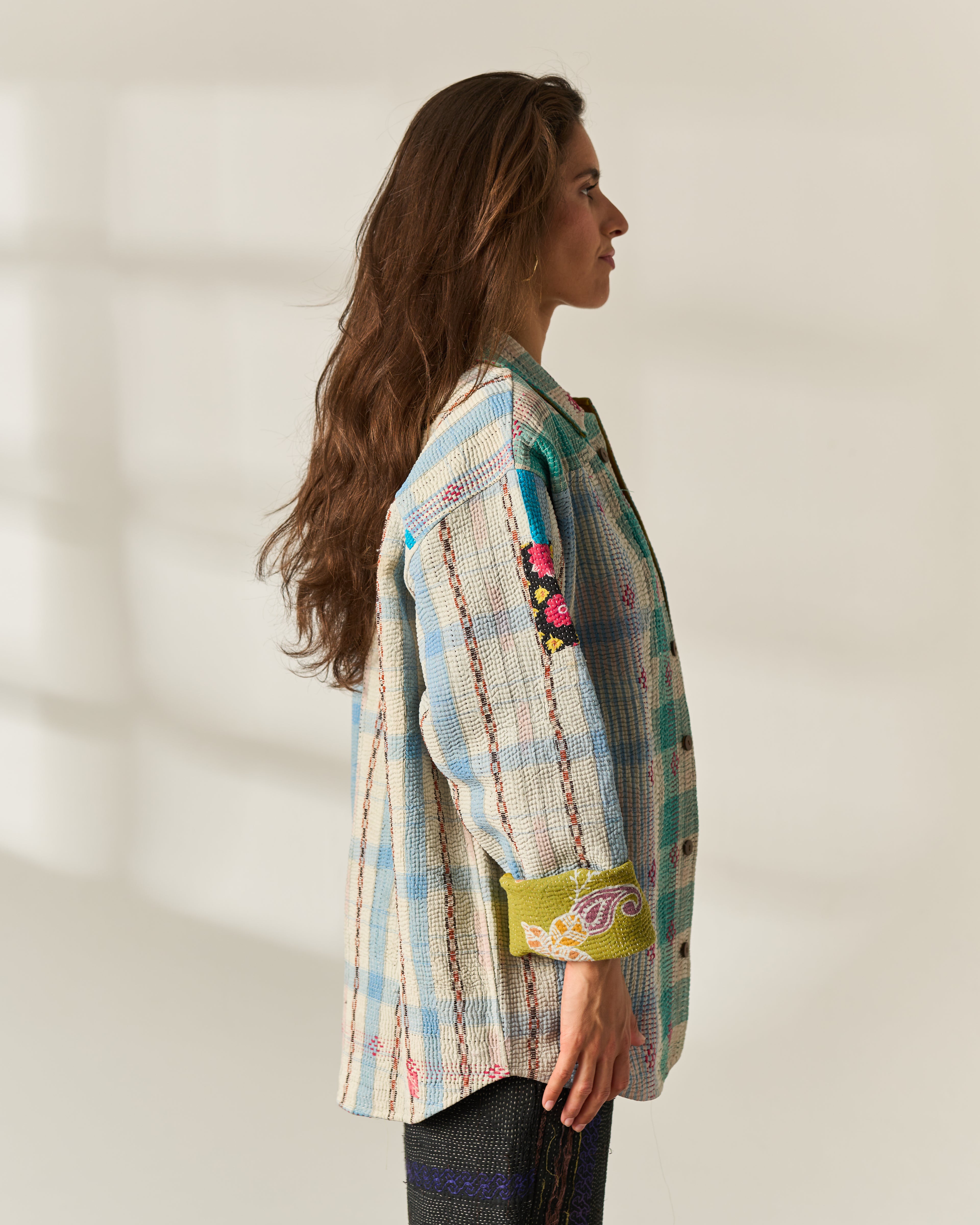 Pastel Check Kantha Overshirt No. XXXVIII — One of One