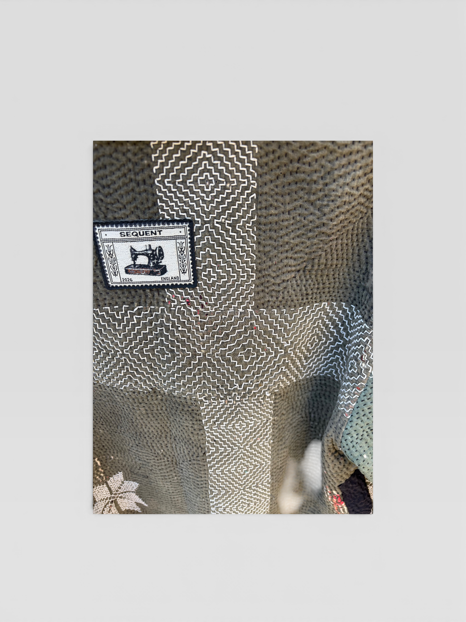 Charcoal & Cobalt Kantha Jacket No. VIII — One of One