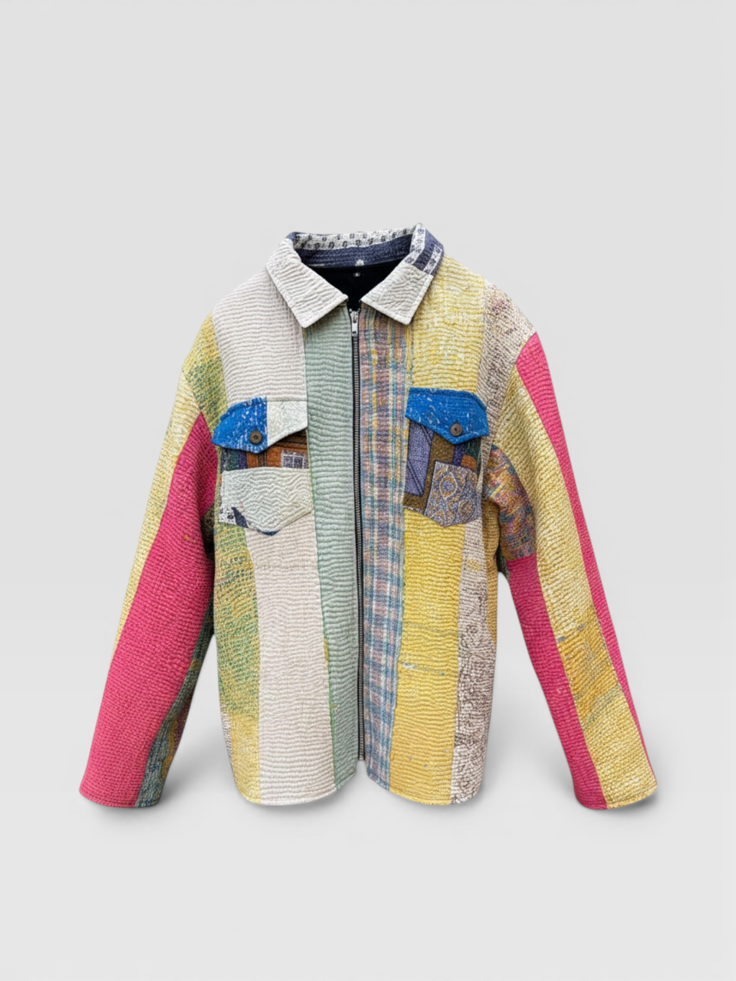 Bold Patchwork Kantha Jacket No. XXIII — One of One