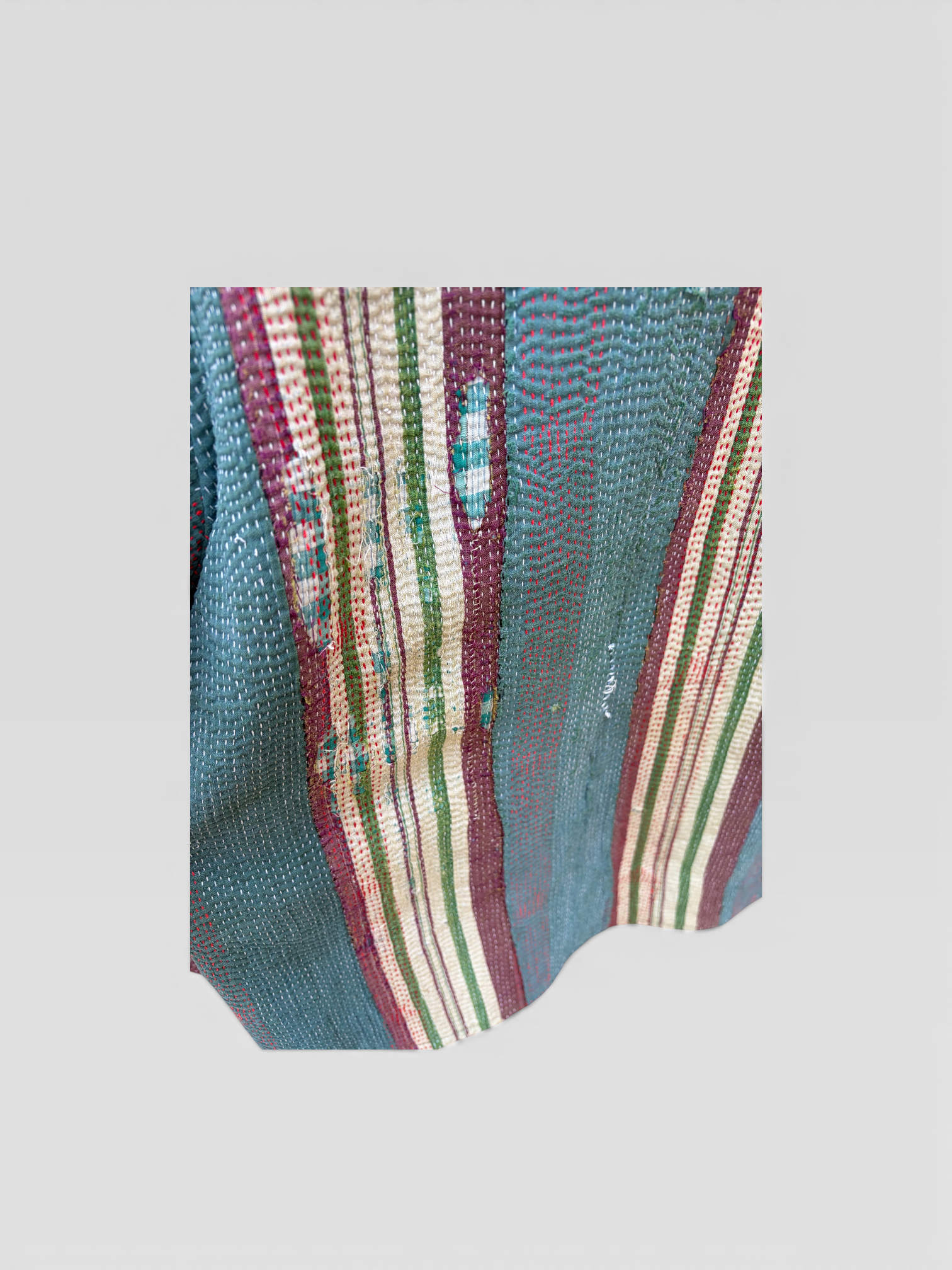 Teal & Cream Kantha Jacket No. IX — One of One