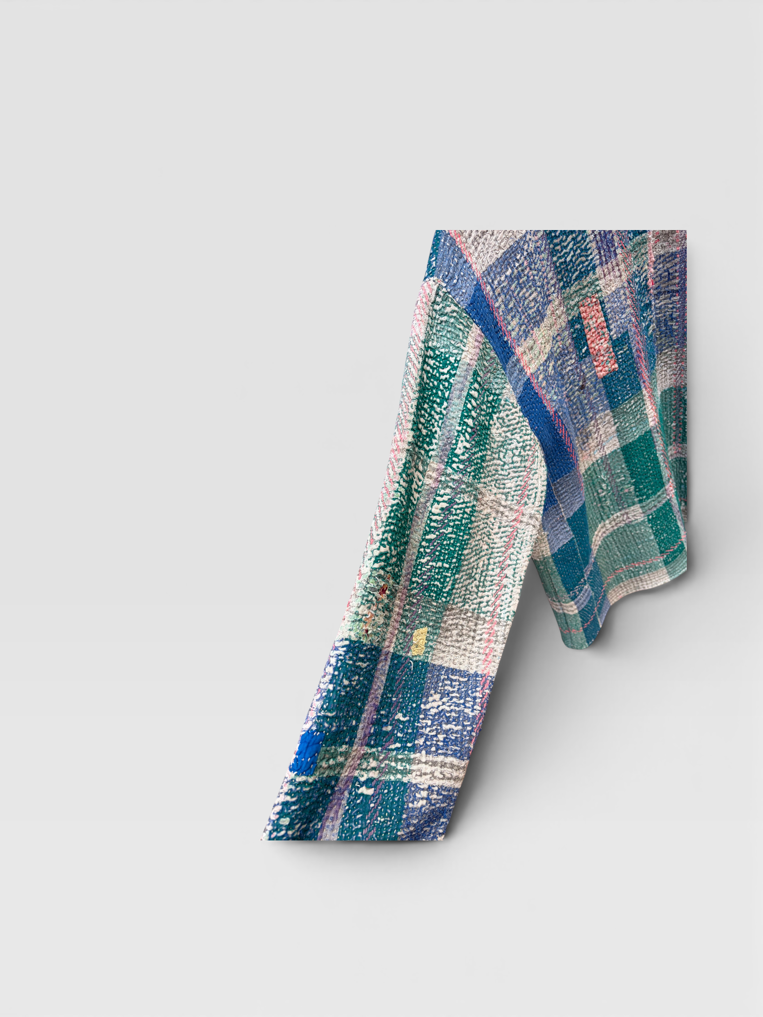 Sea Plaid Kantha Jacket No. XXI — One of One