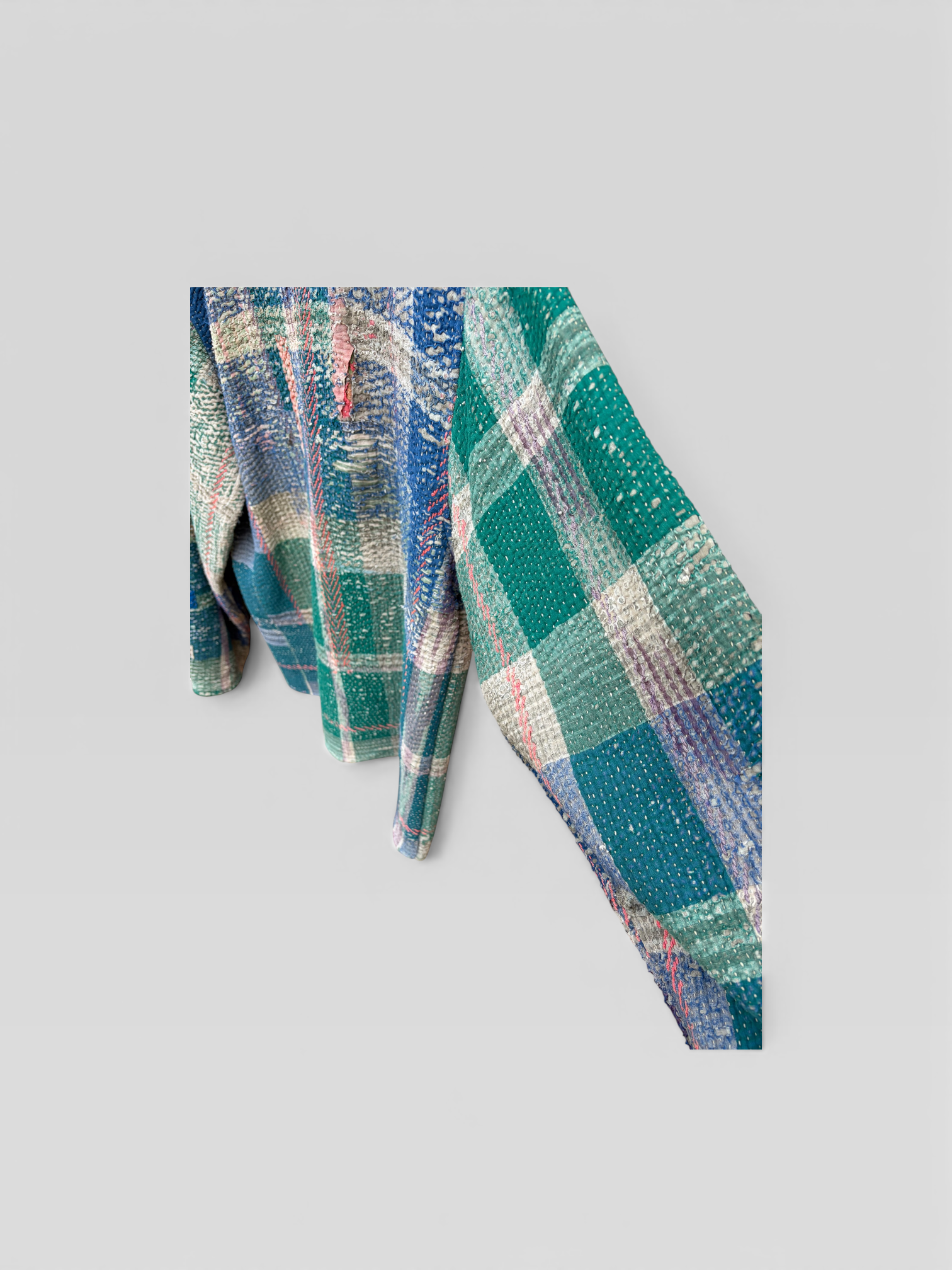 Sea Plaid Kantha Jacket No. XXI — One of One