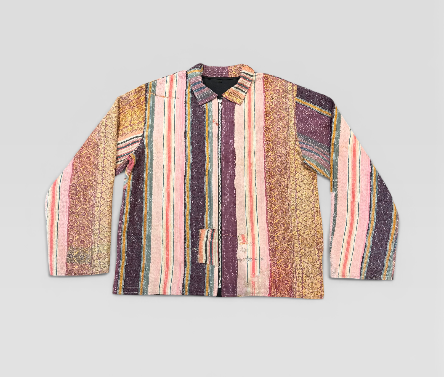 Pink & Gold Brocade Kantha Jacket No. LVIII — One of One