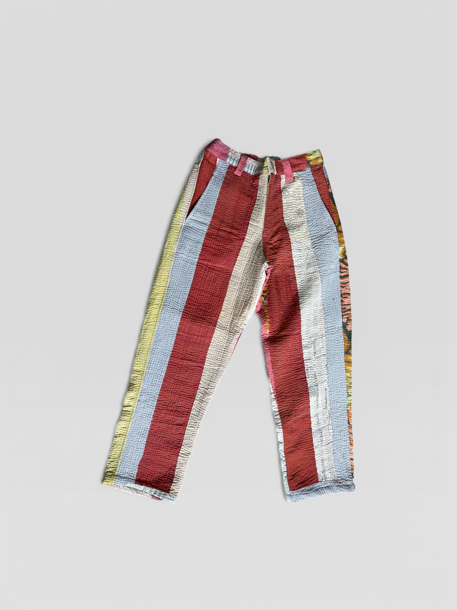 Contrast Panel Kantha Trousers No. XXXV — One of One