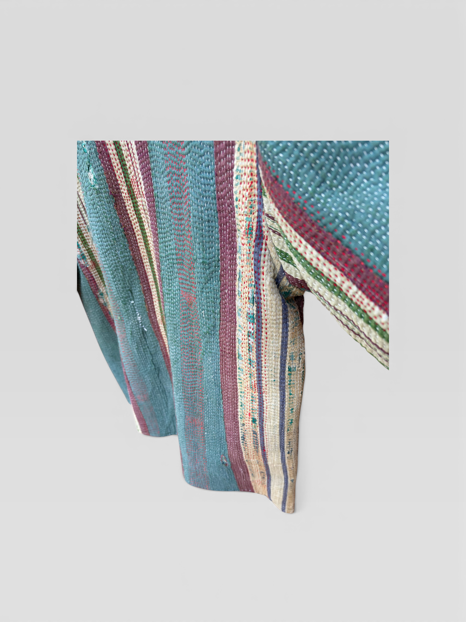 Teal & Cream Kantha Jacket No. IX — One of One